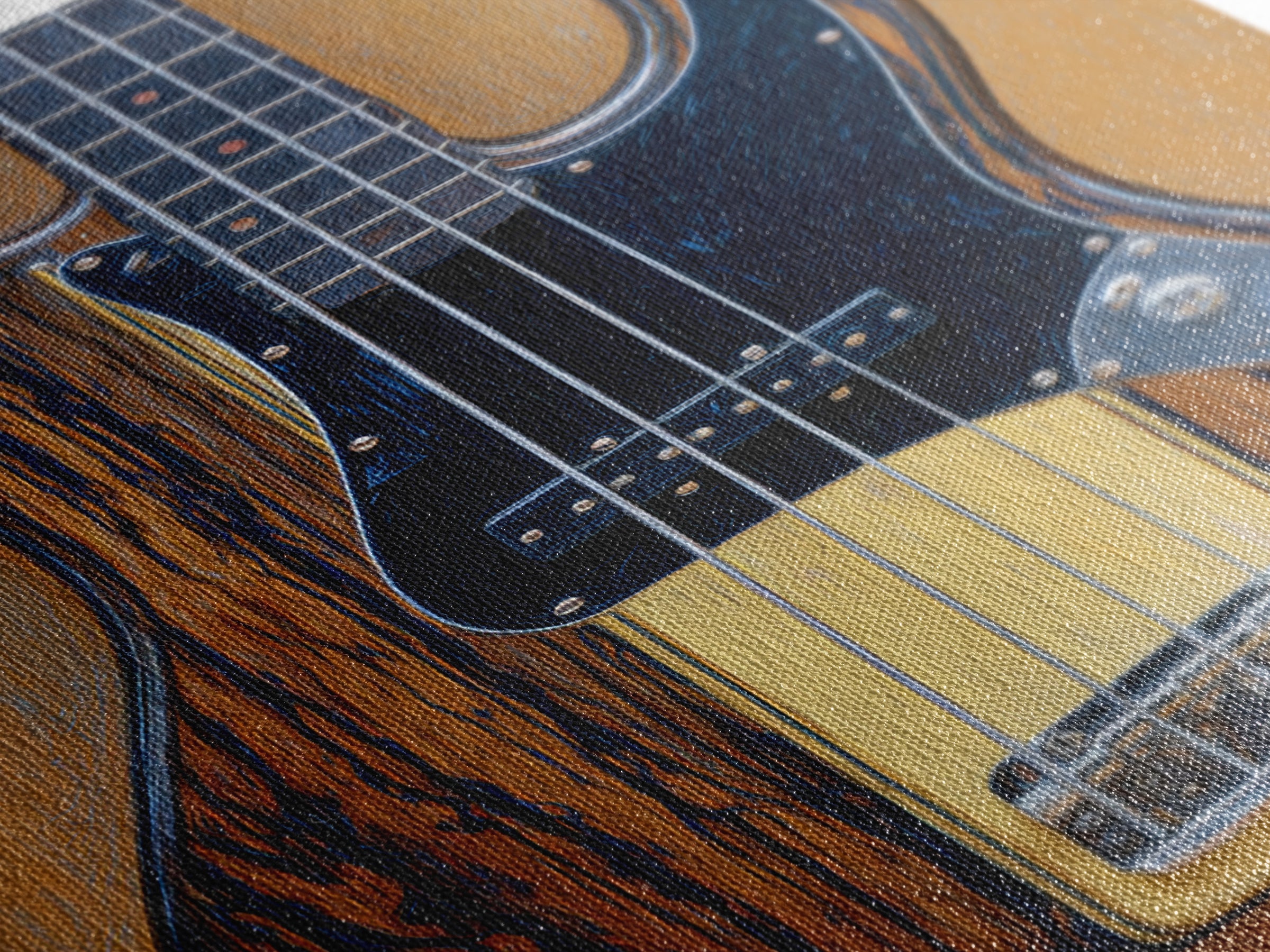 Bass Guitar Closeup Framed Canvas Print, Music Studio Art, Scripture Wall Art, Studio Decor, Fine Art, Rhythm, Travel Wall Art, MSA-2x3-93