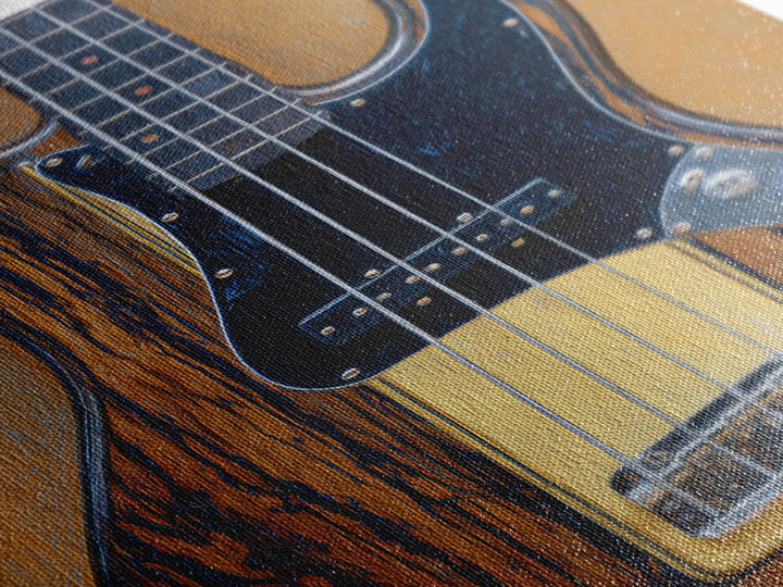 Bass Guitar Closeup Framed Canvas Print, Music Studio Art, Scripture Wall Art, Studio Decor, Fine Art, Rhythm, Travel Wall Art, MSA-2x3-93