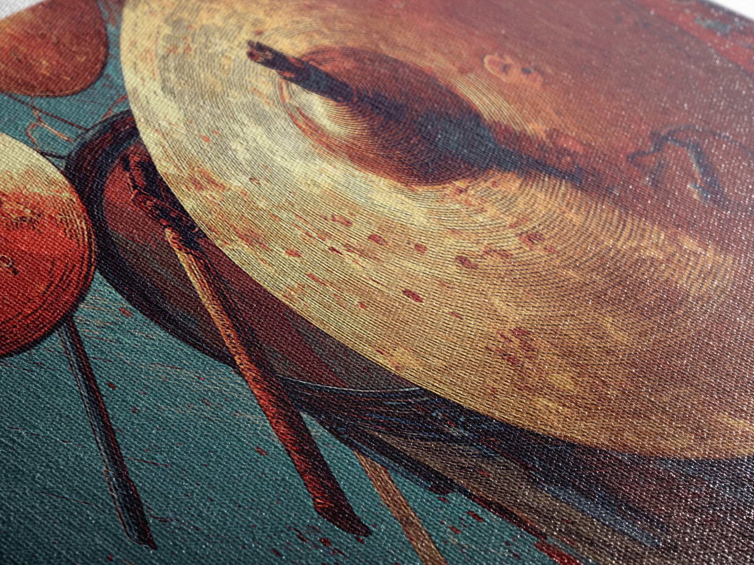 Gold Cymbal Closeup Canvas Print, Music Studio Art, Commission Painting, Studio Decor, Fine Art, Rhythm, Neutral Decor, MSA-3x1-16