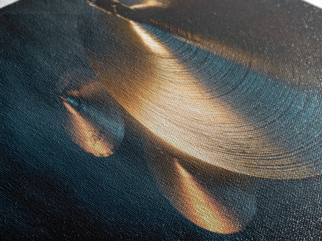 Gold Cymbal Closeup Canvas Print, Music Studio Art, Gallery Decor, Studio Decor, Fine Art, Rhythm, Contemporary Art, Wall Art, MSA-3x1-40