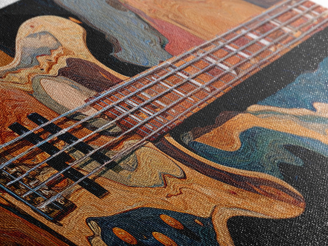 Bass Guitar Closeup Framed Canvas Print, Music Studio Art, Music Art, Studio Decor, Rhythm, Modern Decor, Fine Art Print, MSA-3x1-77