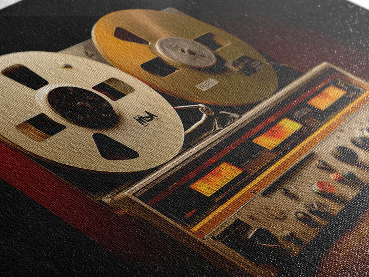 Recording Tape Reel Framed Canvas Print, Music Studio Art, Printable Art, Studio Decor, Rhythm, Music Art, Man Cave Decor, MSA-3x2-18