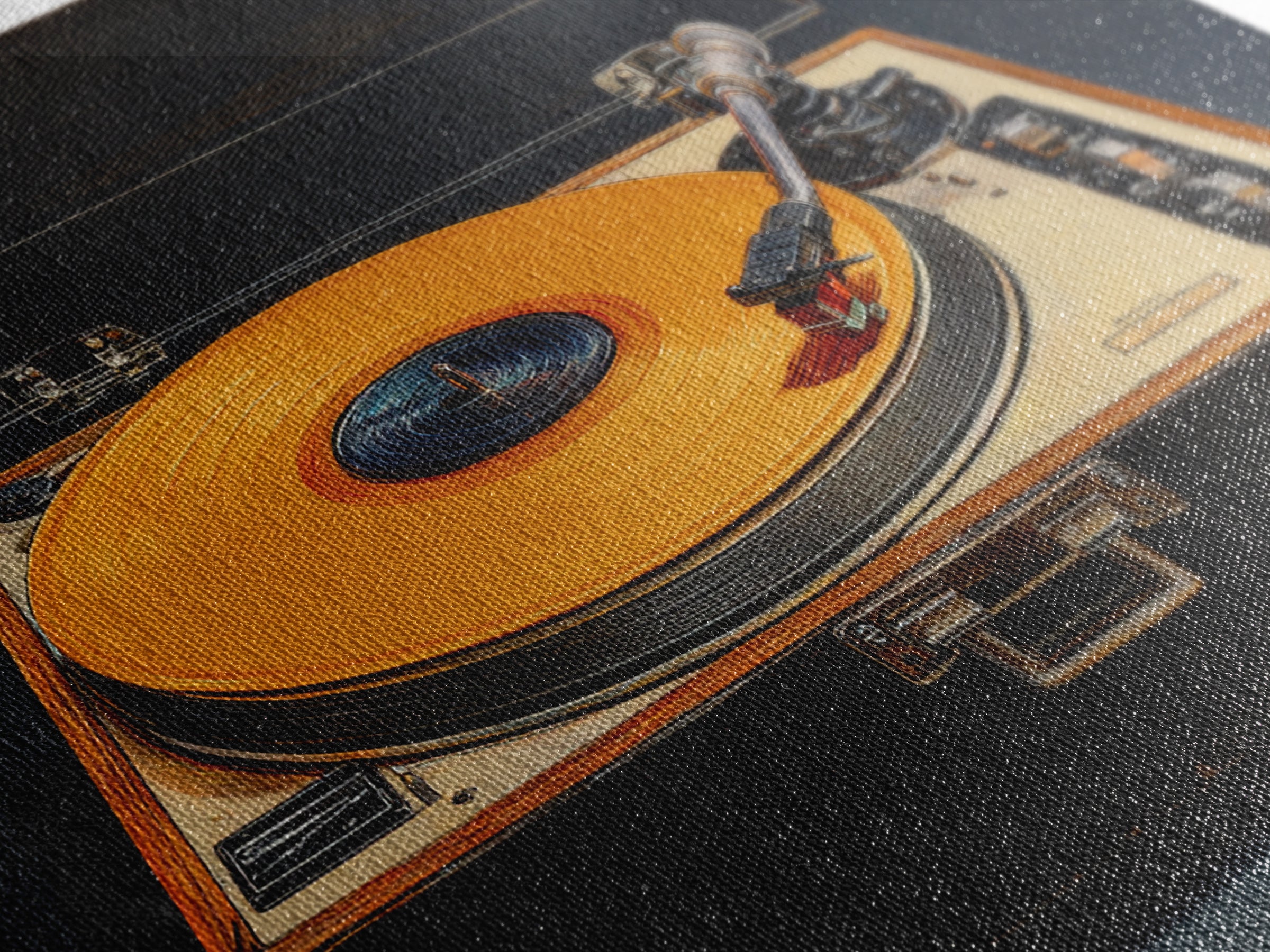 Vinyl Record and Turntable Still Life Framed Canvas Print, Music Studio Art, Personalized Art, Studio Decor, Fine Art, Rhythm, MSA-3x2-31