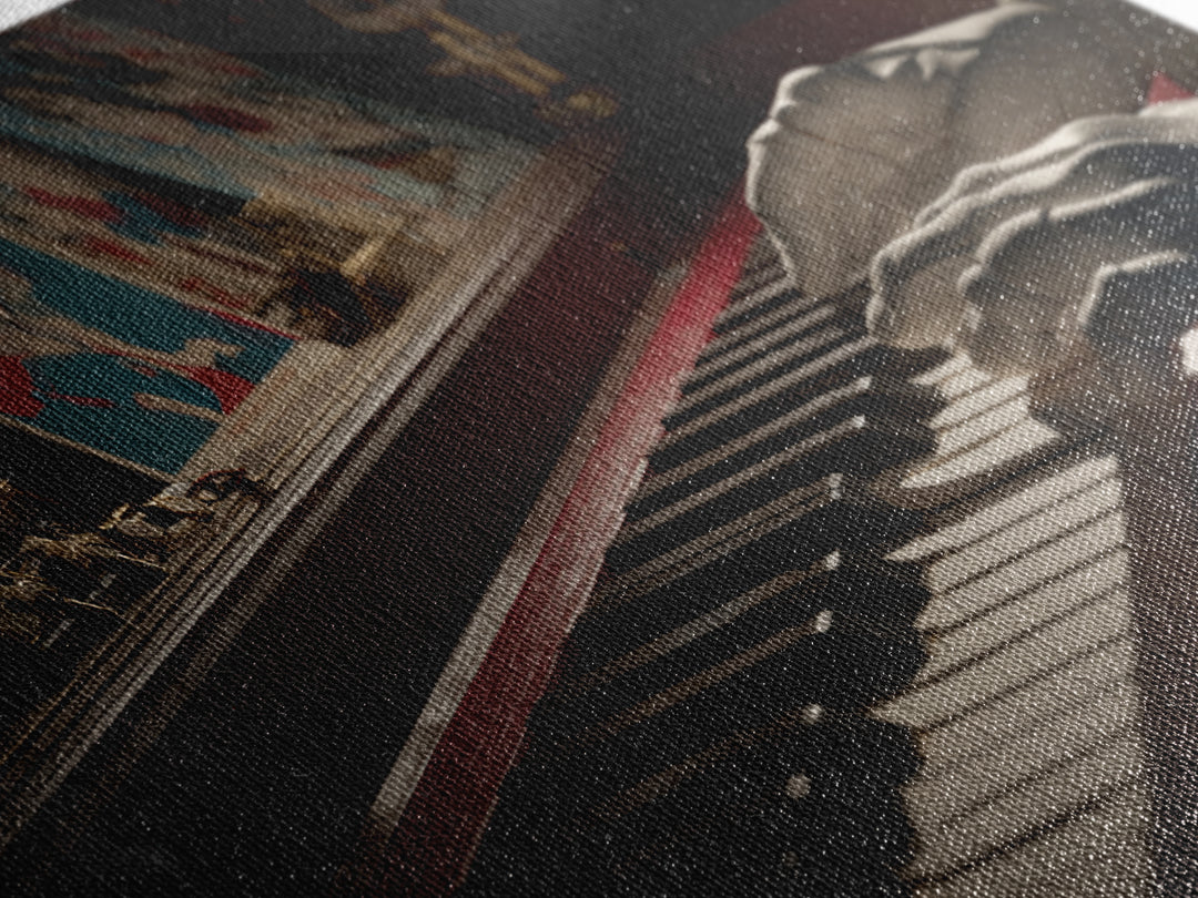 Piano Keys with Hands in Cinematic Shadow Canvas Print, Music Studio Art, Music Art, Studio Decor, Rhythm, Modern Decor, MSA-3x2-33