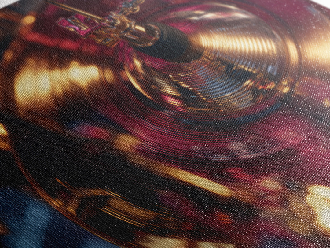 Gold Cymbal Closeup Canvas Print, Music Studio Art, Metal Wall Art, Studio Decor, Oil Painting, Rhythm, Music Posters, MSA-3x2-4