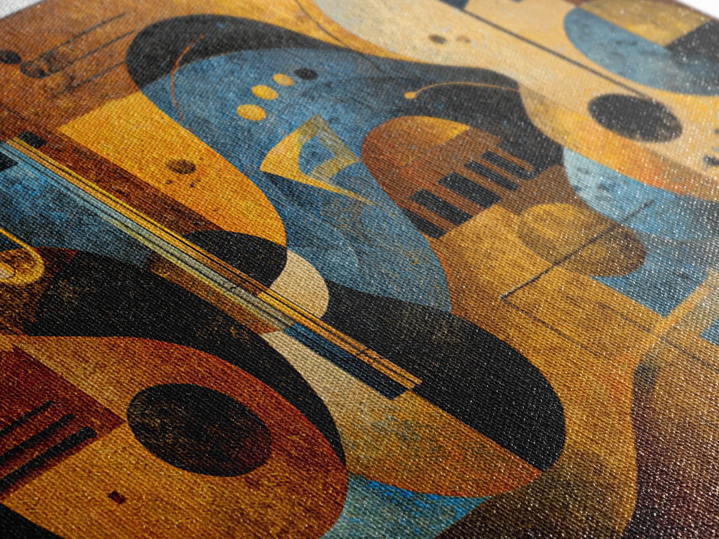 Musical Notes as Abstract Floating Shapes Without Canvas Print, Music Studio Art, Commission Painting, Studio Decor, Rhythm, MSA-3x2-40