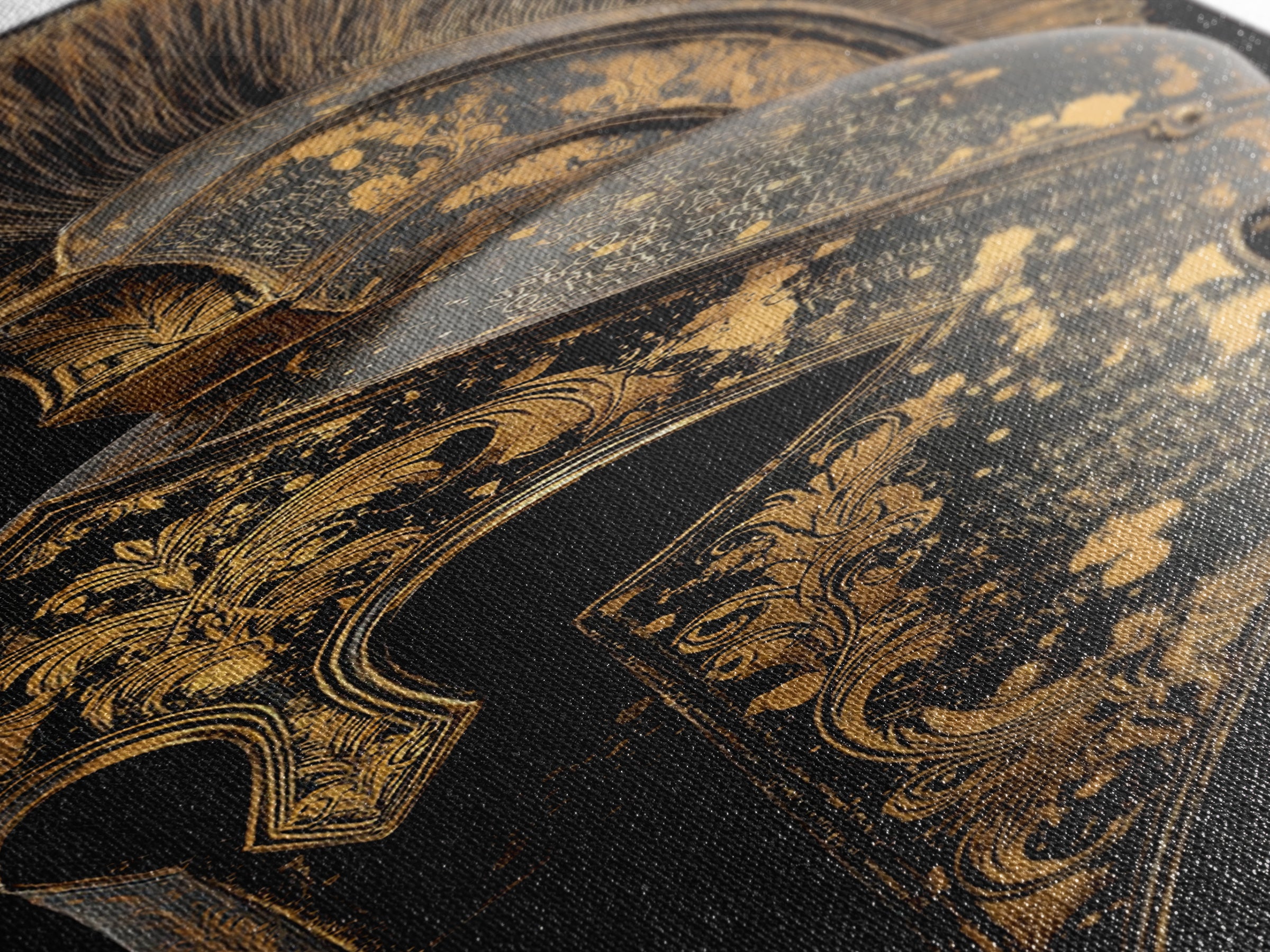 Golden Spartan Helmet - Sparta Wall Art - Gold Canvas Decor - Canvas Wall Art - Gold Spartan Painting - Wood Framed Mancave Art
