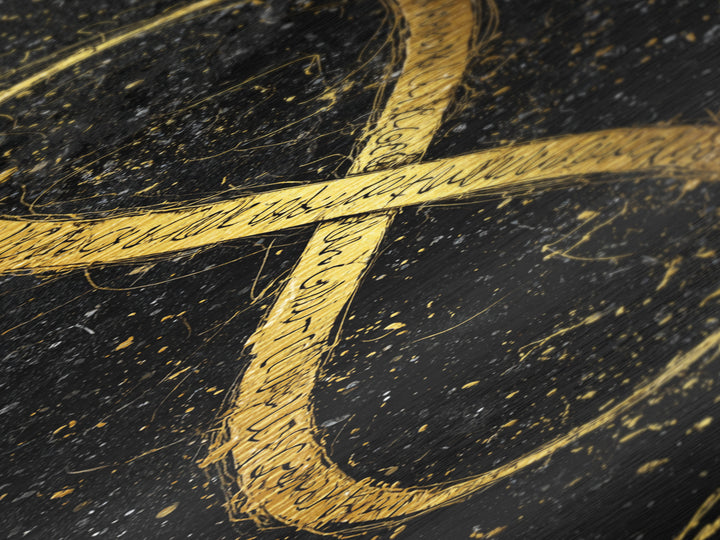 Golden Infinity Symbol - Metallic Gold Wall Art - Wood Framed Art, Man Cave Decor, Infinite Symbol Painting, Gold Painting Art