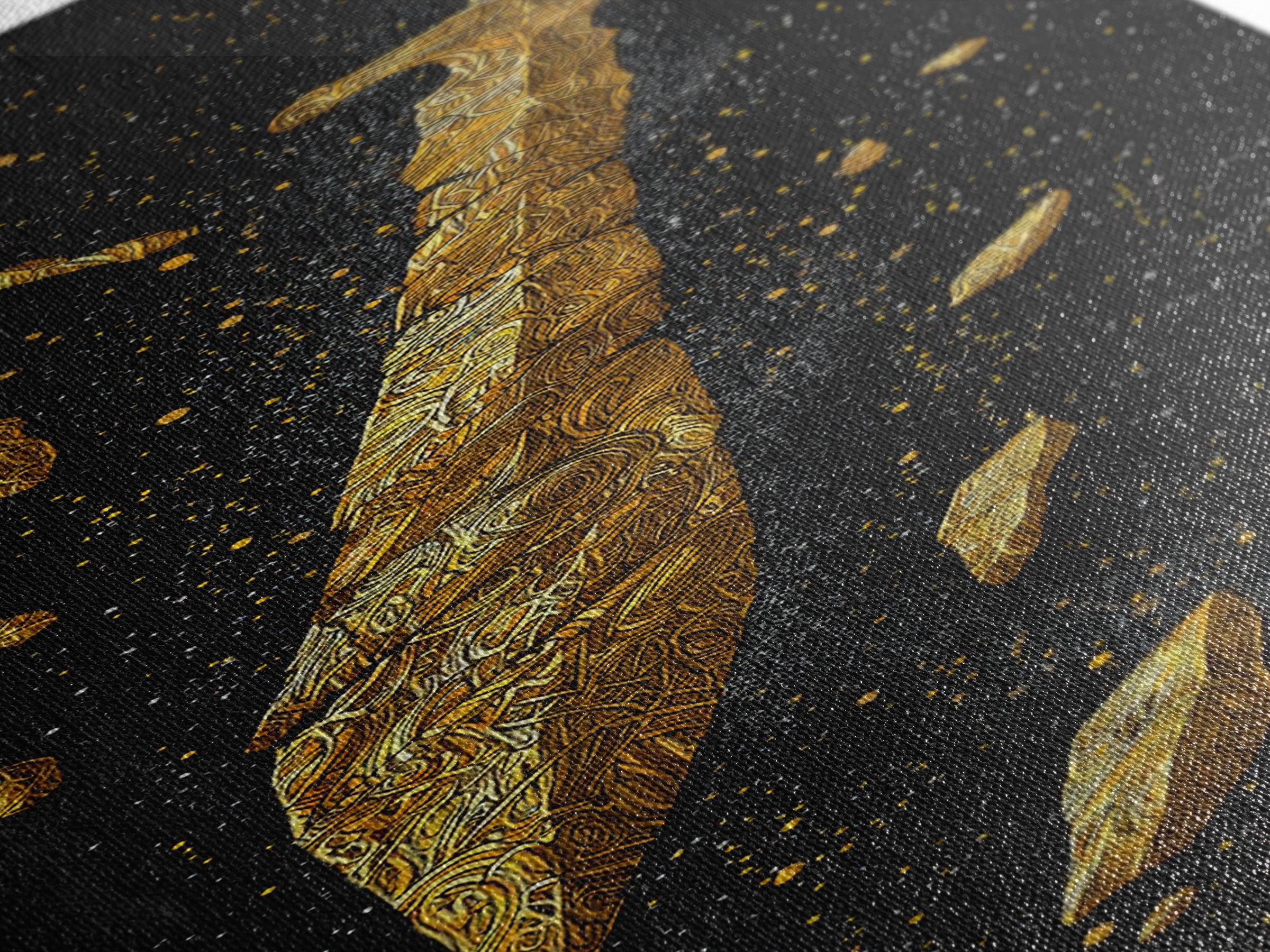 Broken Golden Sword, Spartan Wall Art, Roman Sword Art, Gold Canvas Wall Art, Golden Canvas Man Cave Decor, Office Decor For Him