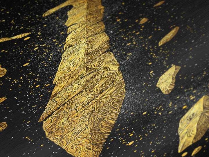 Broken Golden Sword, Spartan Wall Art, Roman Sword Art, Metallic Gold Wall Art, Golden Metallic Man Cave Decor, Office Decor For Him