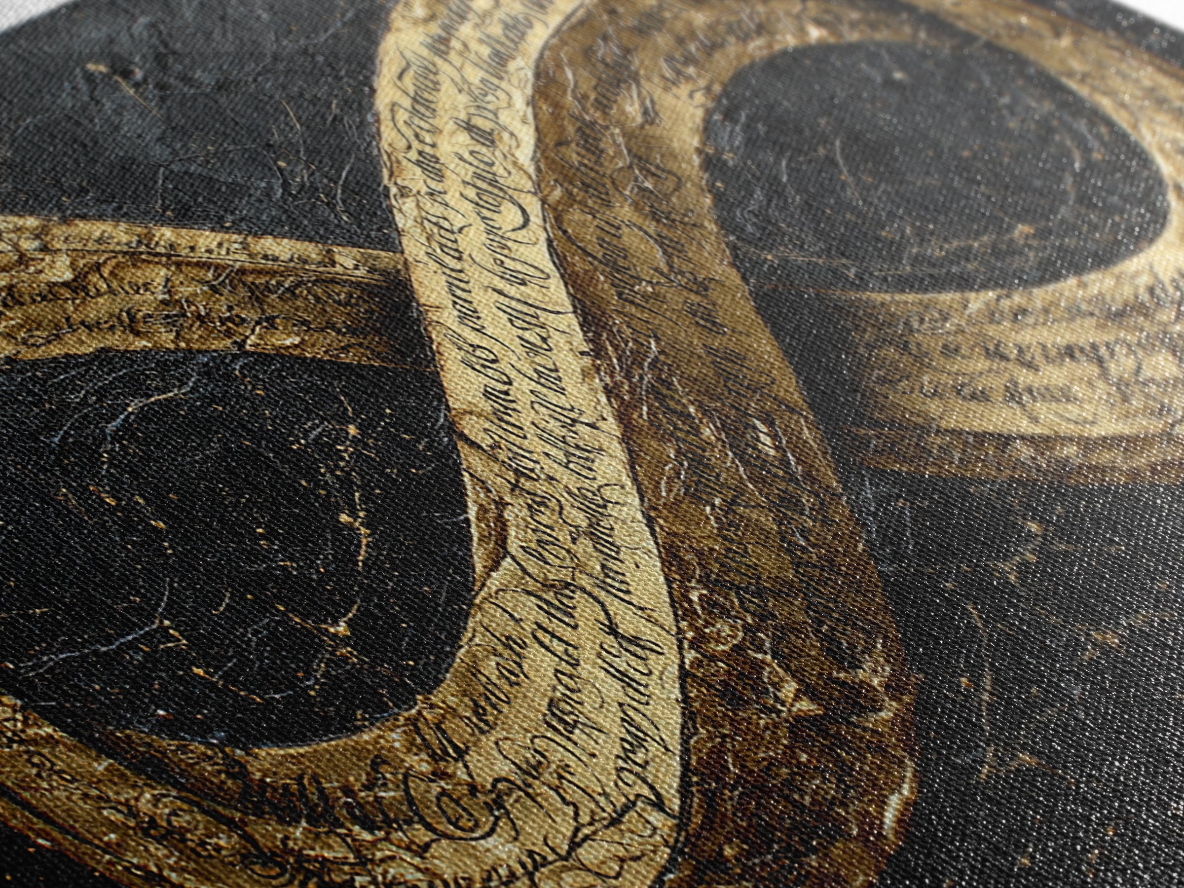 Infinity Symbol With Script, Gold Canvas Art, Real Wood Frame, Elegant Wall Decor, Modern Abstract Artwork