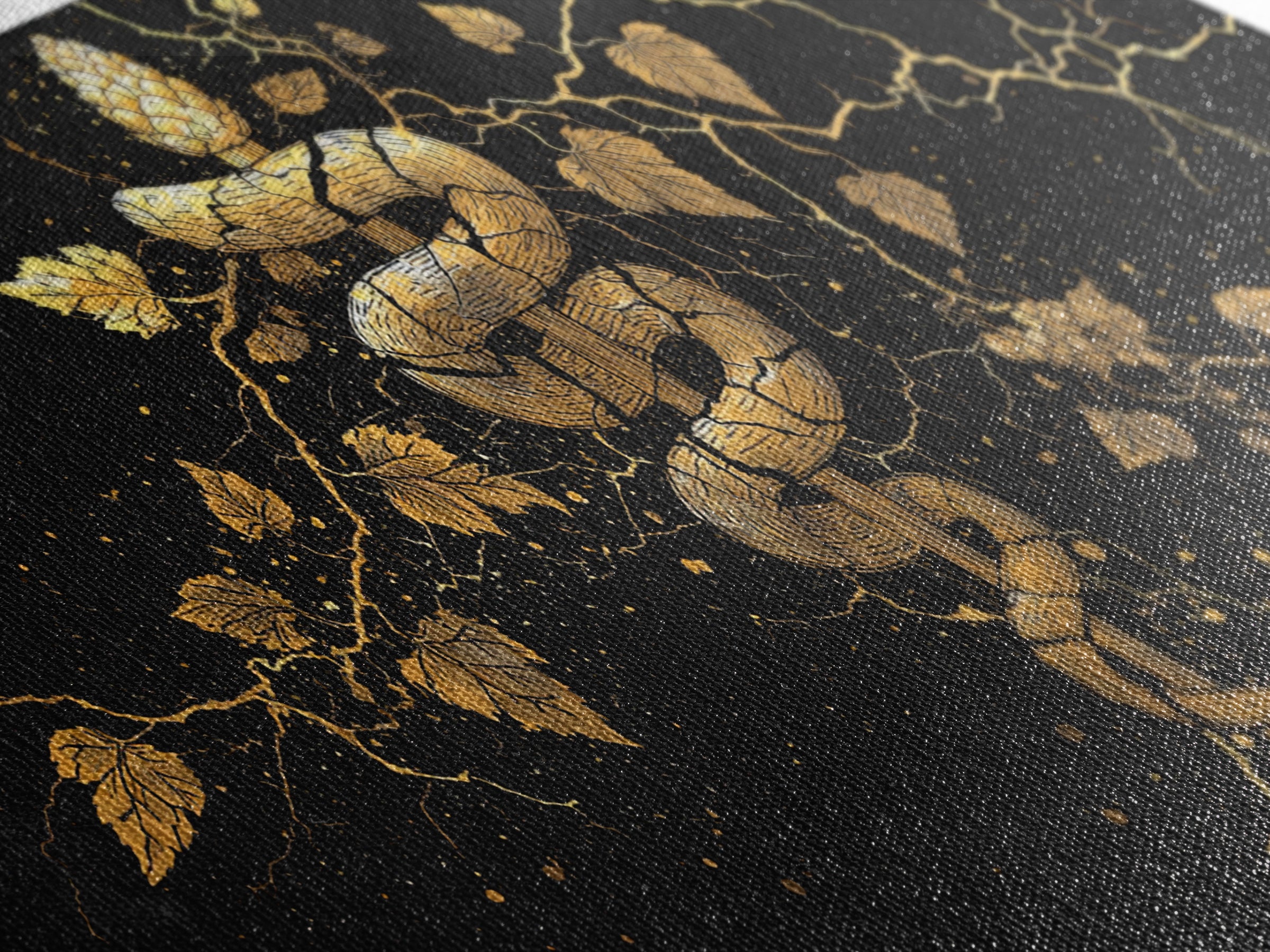 Gold Canvas Print, Dionysus with Grapes, Greek God of Wine Wall Decor, Ancient Myth Celebration Art, Black and Gold Artwork
