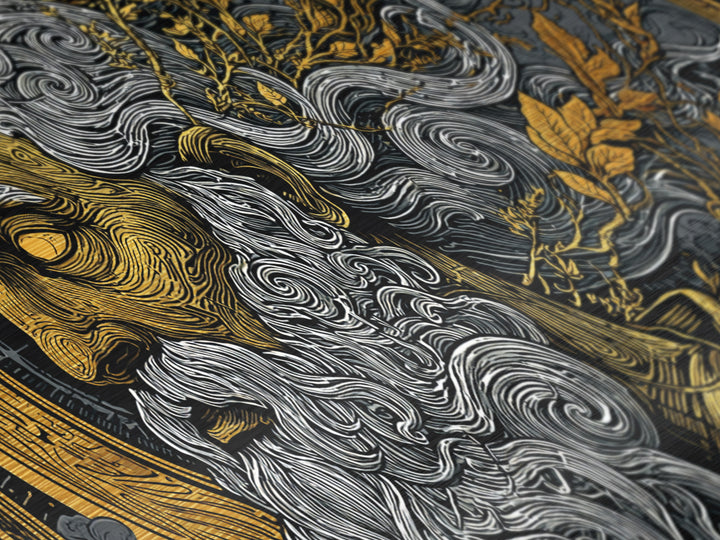 Socrates Metallic Gold Metal Print, Real Wood Framed Greek Philosophy Wall Art, Luxury Mythology Inspired Metal Artwork