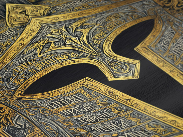 Engraved Bronze Helmet with Greek Script – Metallic Gold Art, Rustic Framed Metal Art, Mythology-Inspired Warrior Wall Accent