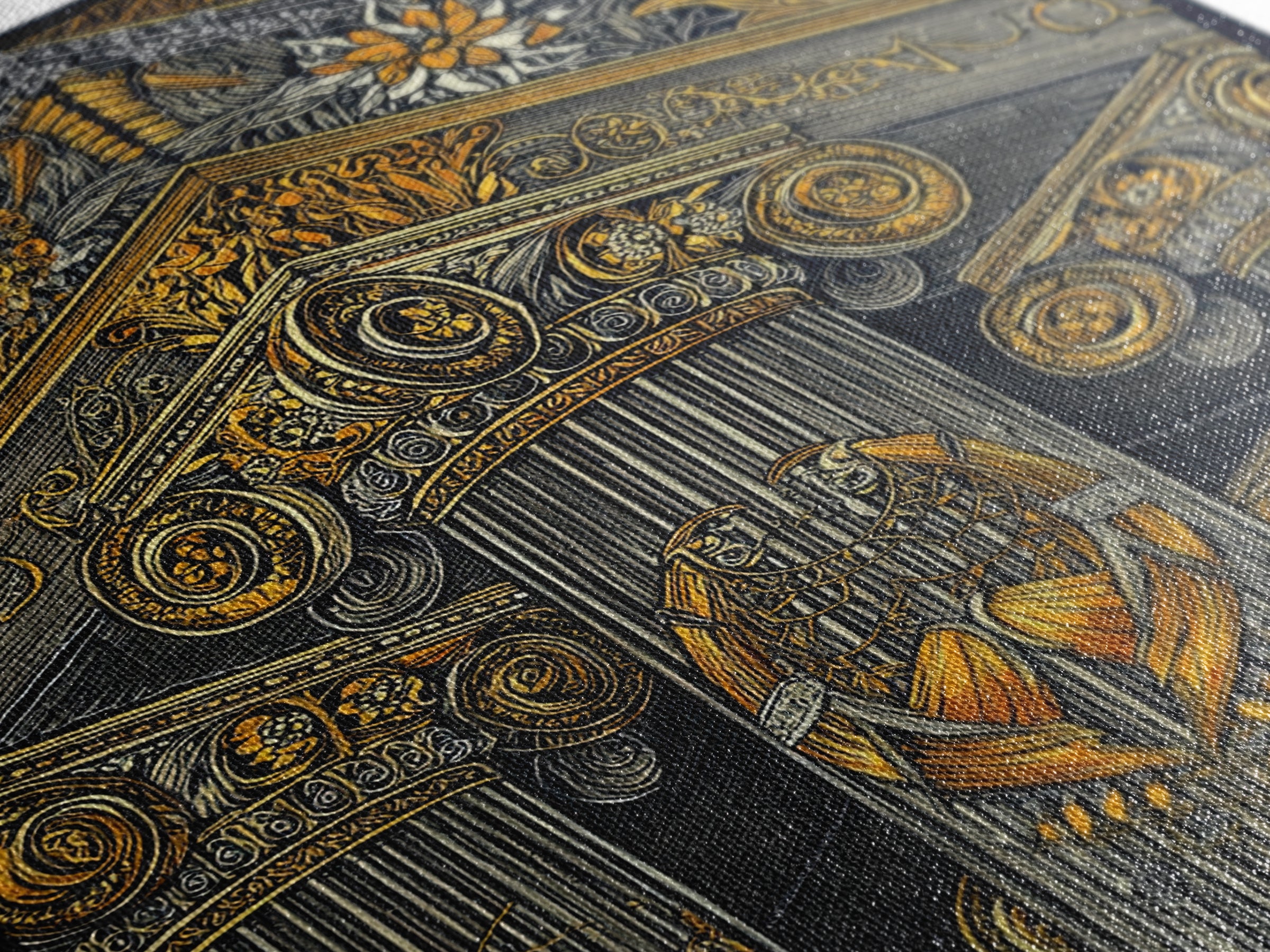 Ancient Greek Column Detail, Classical Architecture, Canvas Gold Canvas Print, Real Wood Frame Wall Art