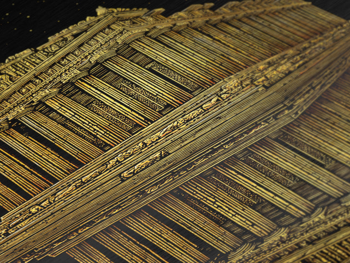 The Parthenon of Stars – Reflections of an Ancient Empire, Metal Art, Metallic Gold Print, Metal Wall Art, Man Cave Decor