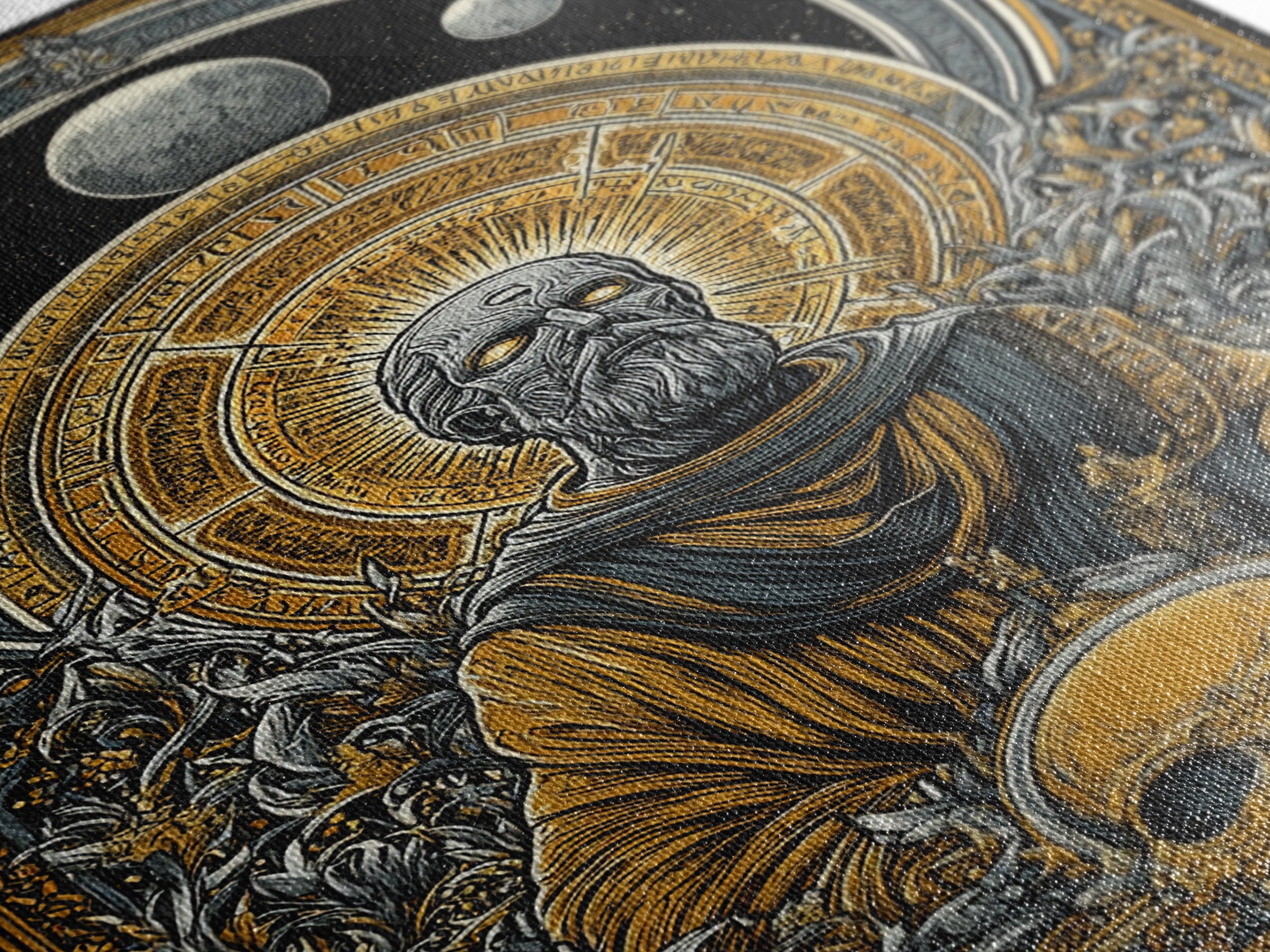 Coeus Canvas Gold Canvas Print, Greek Titan Of Intellect Artwork, Mythology Inspired Wall Art, Real Wood Frame Display