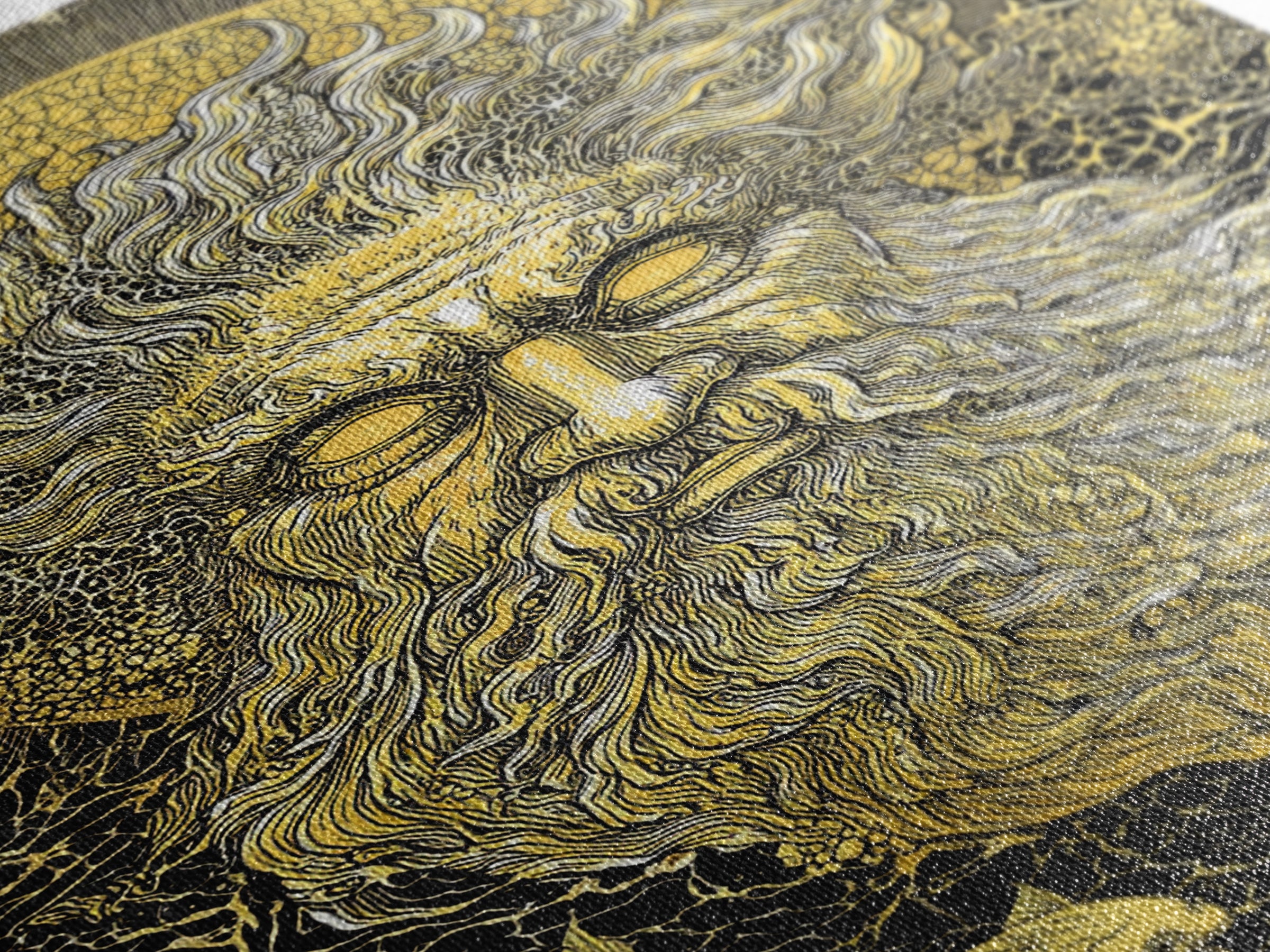 Ancient Sea God Oceanus Canvas Gold Art, Mythological Wall Print, Real Wood Frame, Classical Maritime Inspired Home Decor