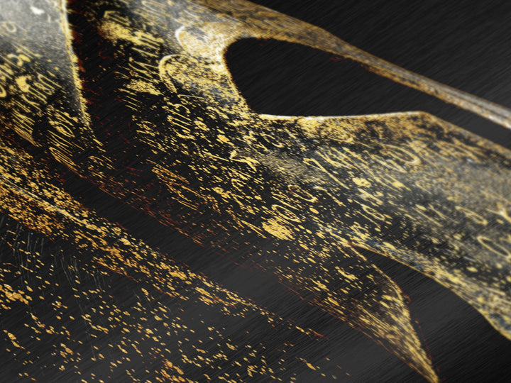 Spartan Helmet Close Up, Ancient Greek Warrior Armor Wall Decor, Metallic Gold Metal Print, Real Wood Frame