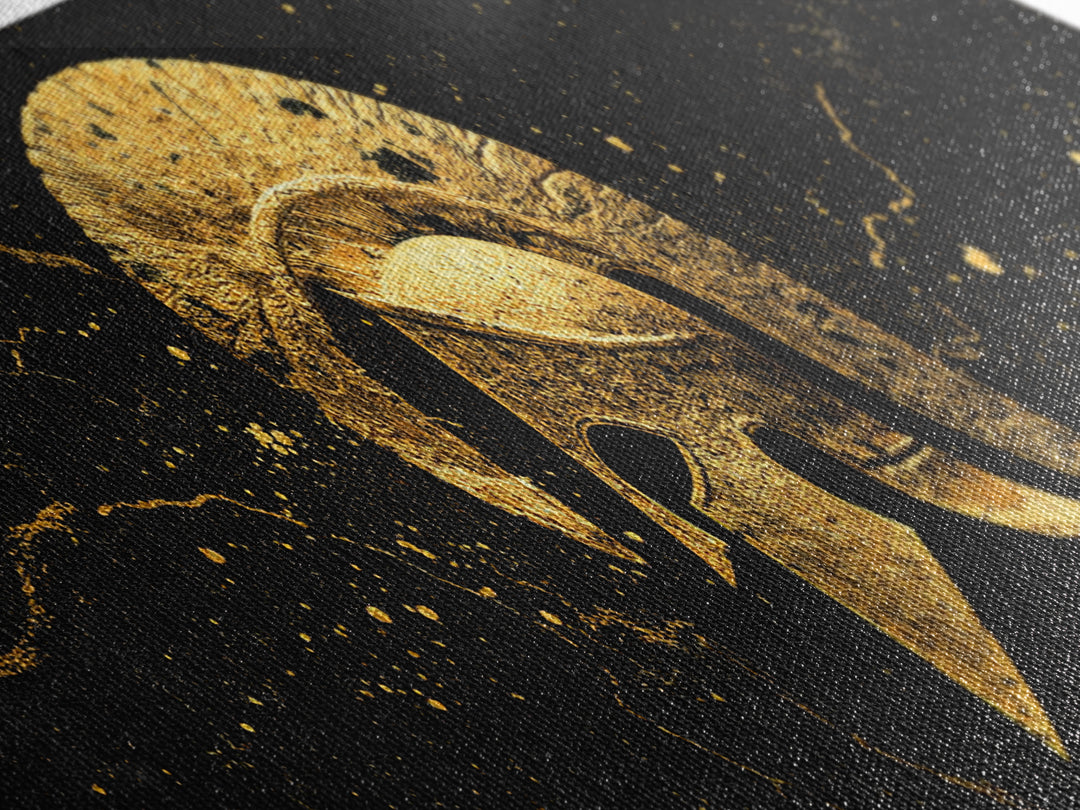 Greek Hoplite Helmet, Ancient Warrior Armor Symbol Wall Artwork, Gold Canvas Print, Real Wood Frame Wall Decor