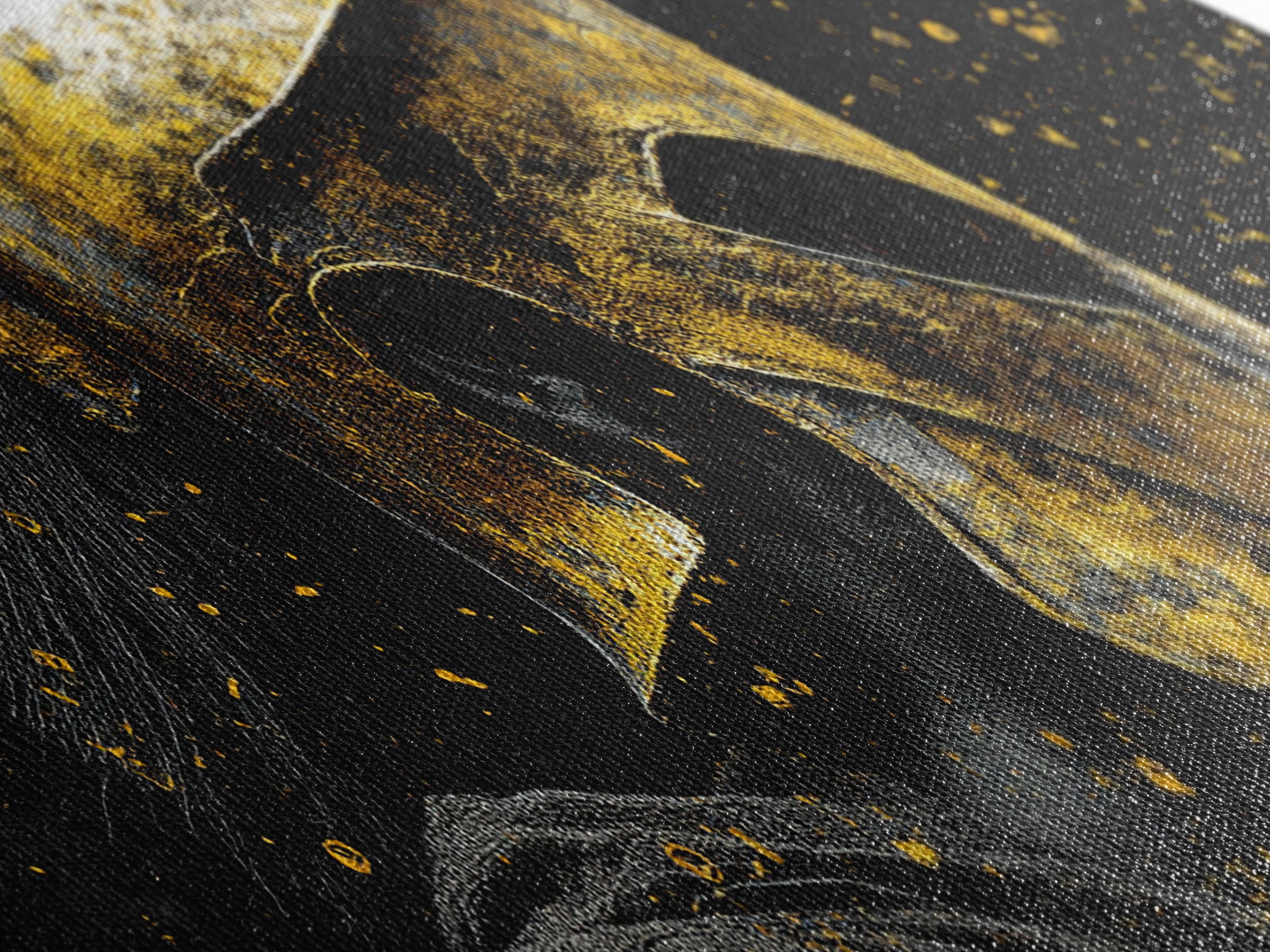 Spartan Warrior Helmet, Ancient Greek Mythological Armor Decorative Artwork, Gold Canvas Print, Real Wood Frame Wall Art