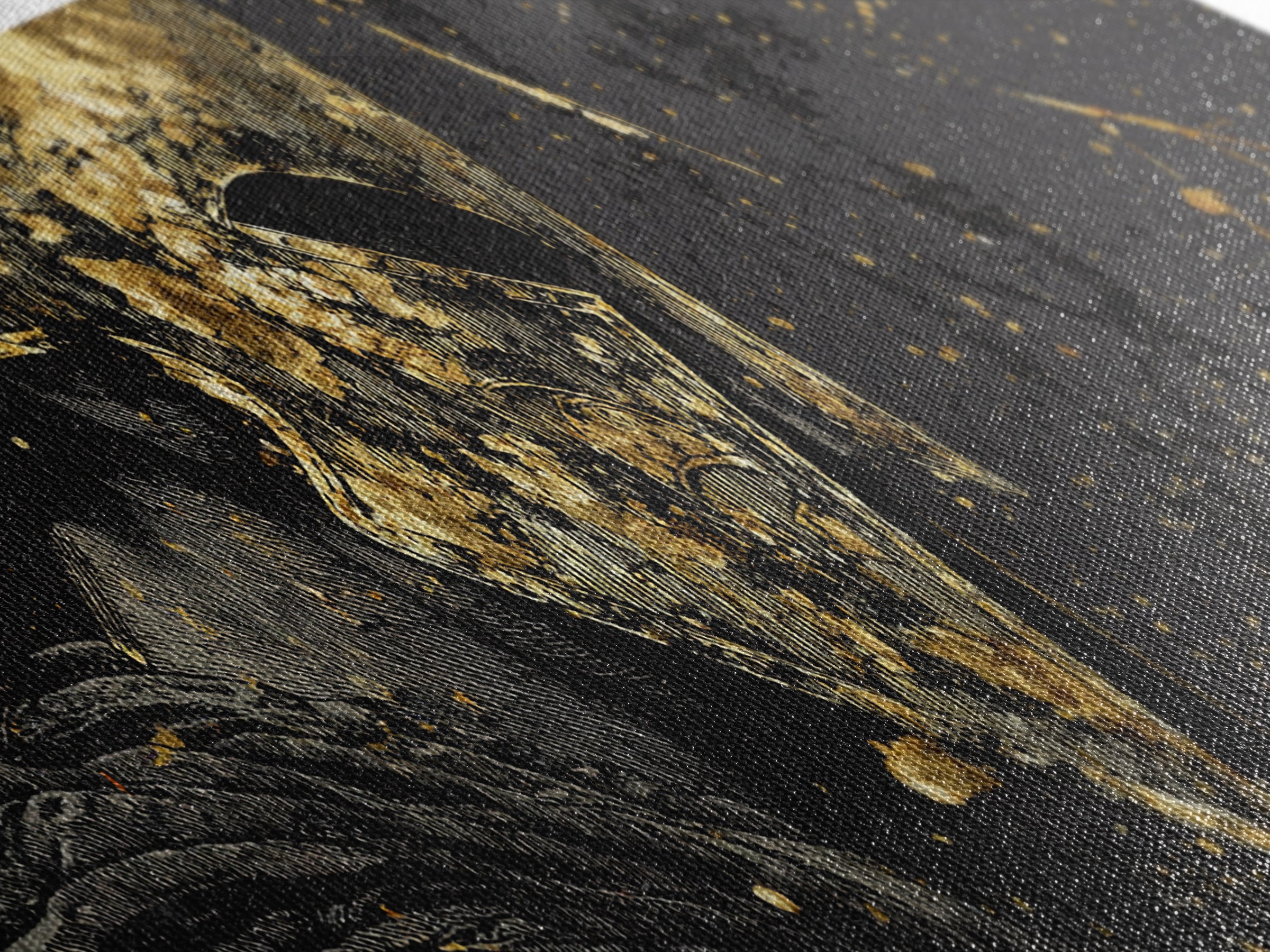 Greek Warrior Close Up, Spartan Mythological Armor Decorative Wall Artwork, Gold Canvas Print, Real Wood Frame Wall Decor