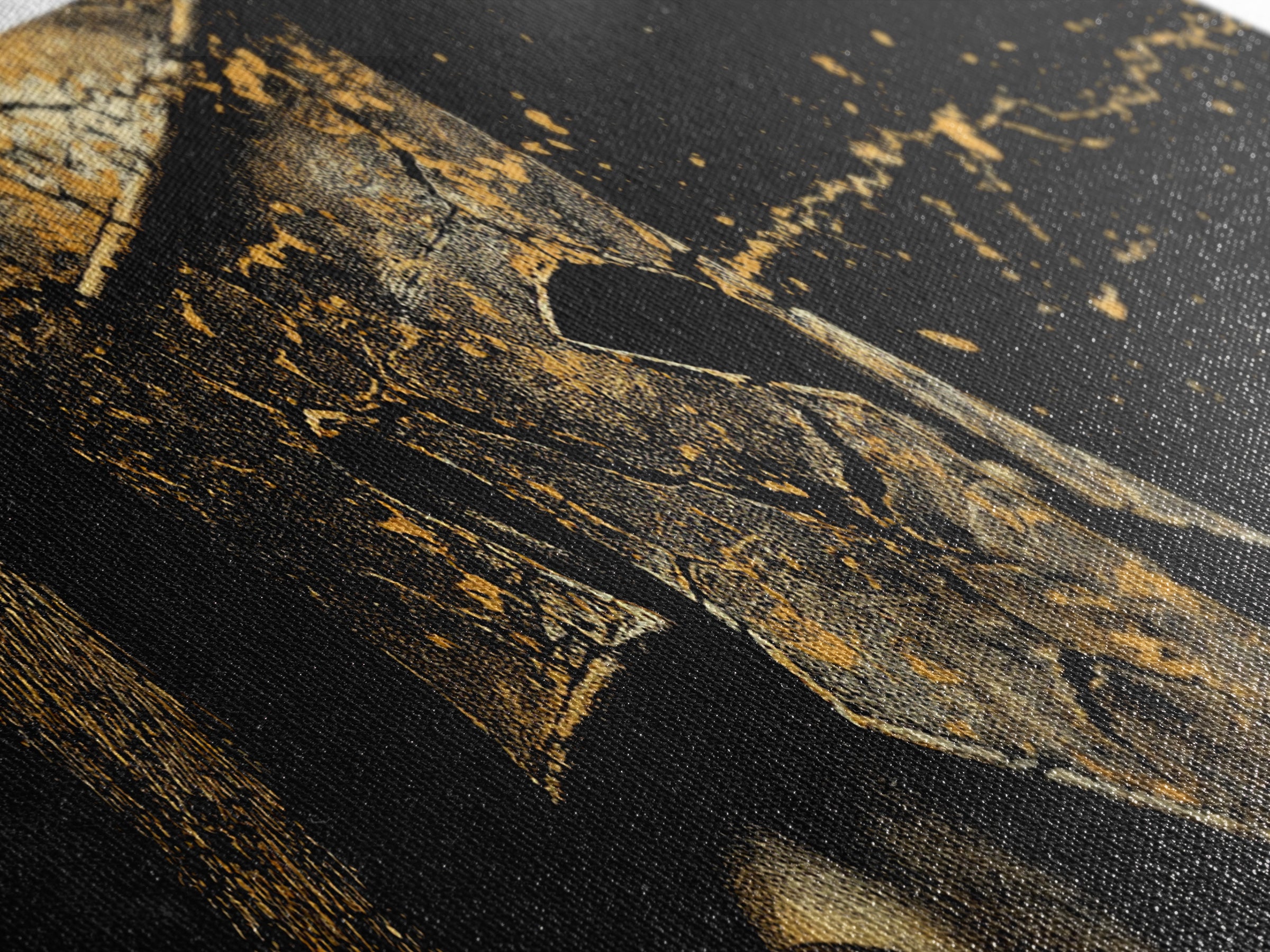 Spartan Warrior Detailed Helmet, Ancient Greek Hero Symbolic Decorative Artwork, Gold Canvas Print, Real Wood Frame Wall Decor