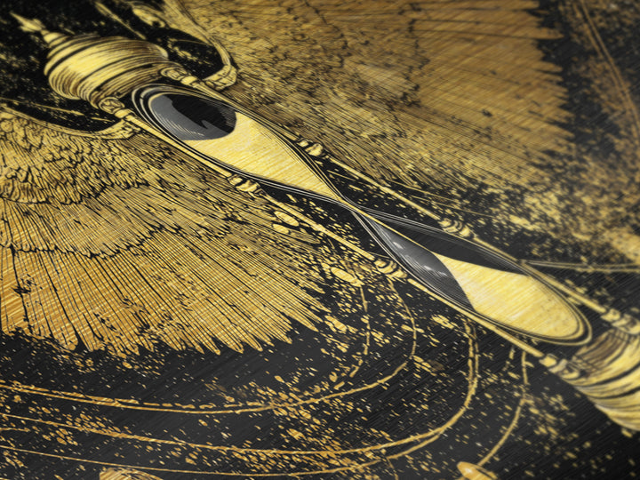 Astraeus Titan Of Stars Artwork, Greek Mythology Metallic Gold Metal Print, Celestial Titan Wall Art, Real Wood Frame