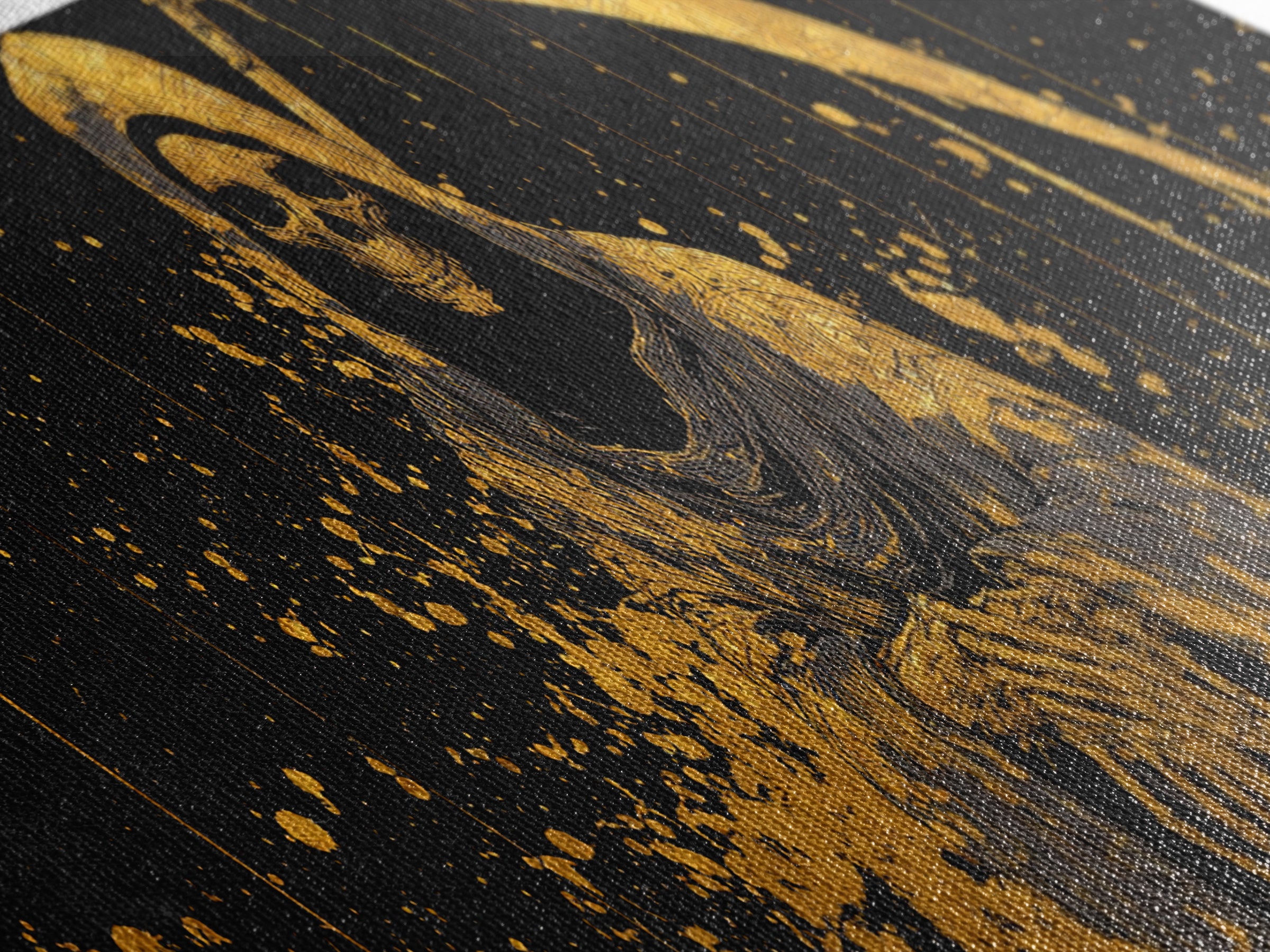 Thanatos Grim Reaper Gold Canvas Print, Mythology Inspired Wall Art, Real Wood Framed Canvas Artwork, Gothic Home Decor