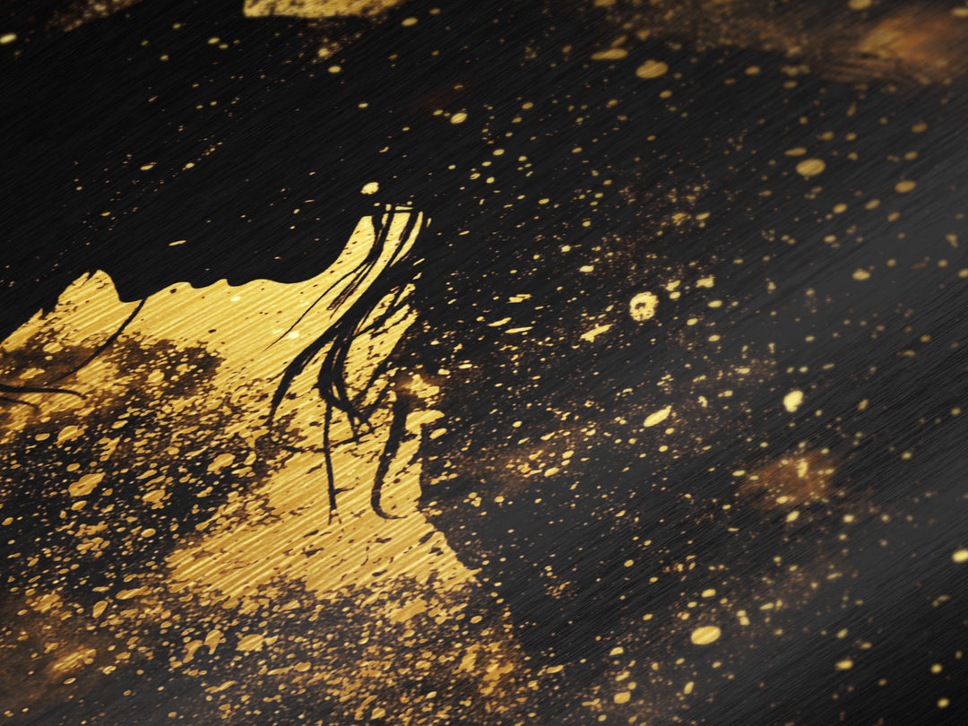 Creepy Witch Silhouette Metallic Gold Art Metal Art – Spooky Season Decor Framed in Rustic Real Wood, Halloween Wall Art