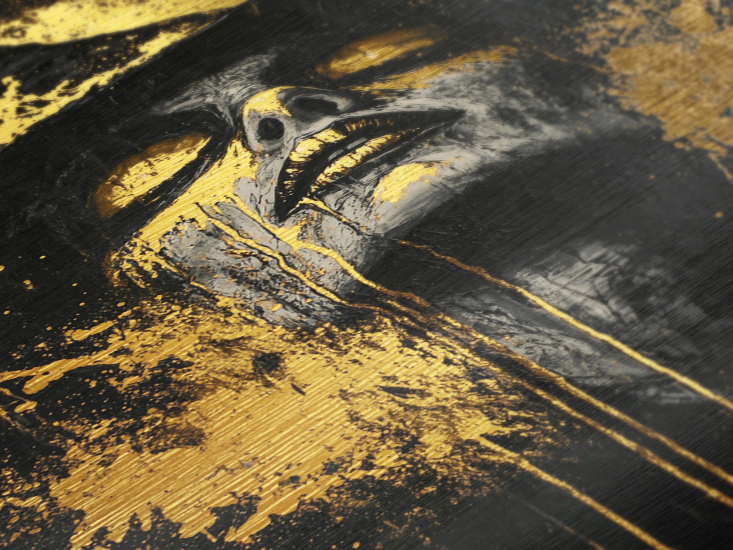 Witchy Gothic Metallic Gold Art Metal Art with Real Wood Frame, Spooky Halloween Wall Decor, Haunted Witch Portrait Print