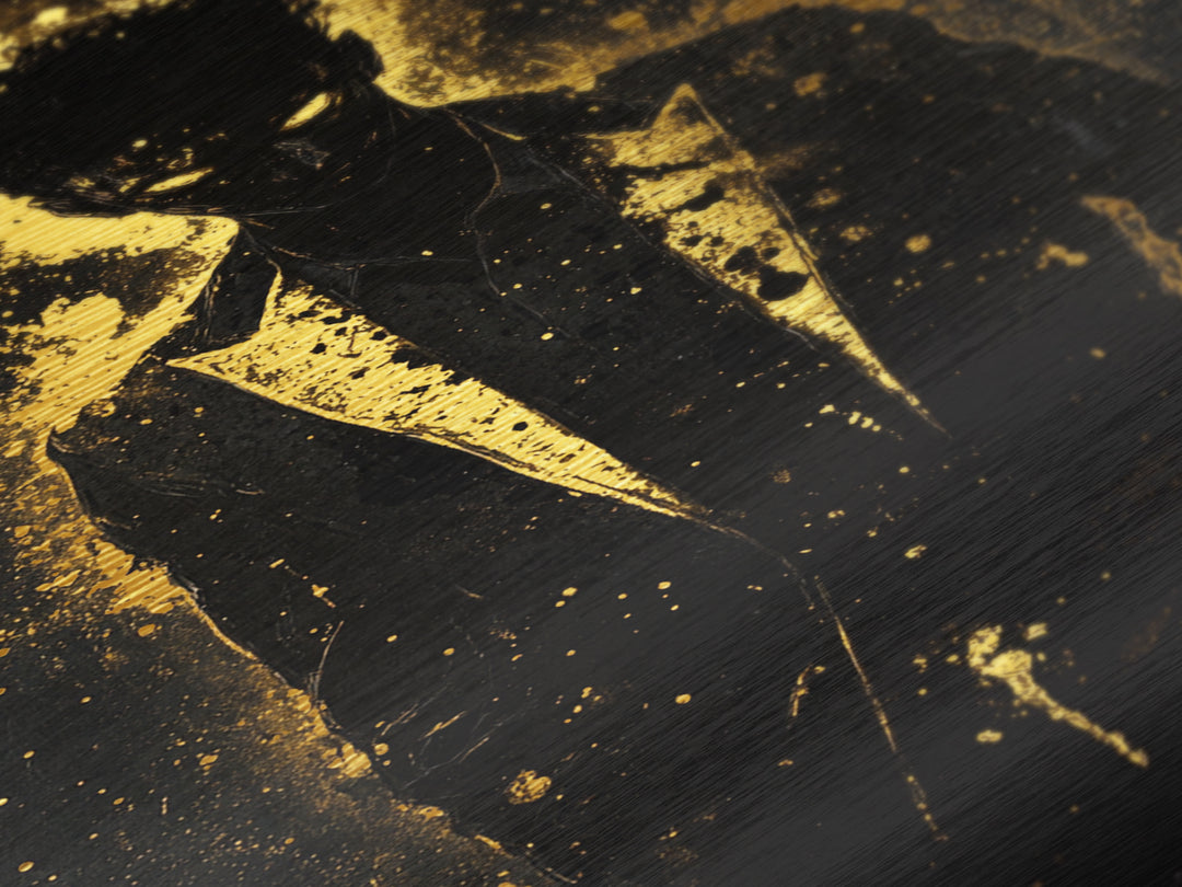 Dark Gothic Man Metallic Gold Art Metal Art | Haunted Halloween Wall Art with Real Wood Framing | Spooky Season Creepy Decor