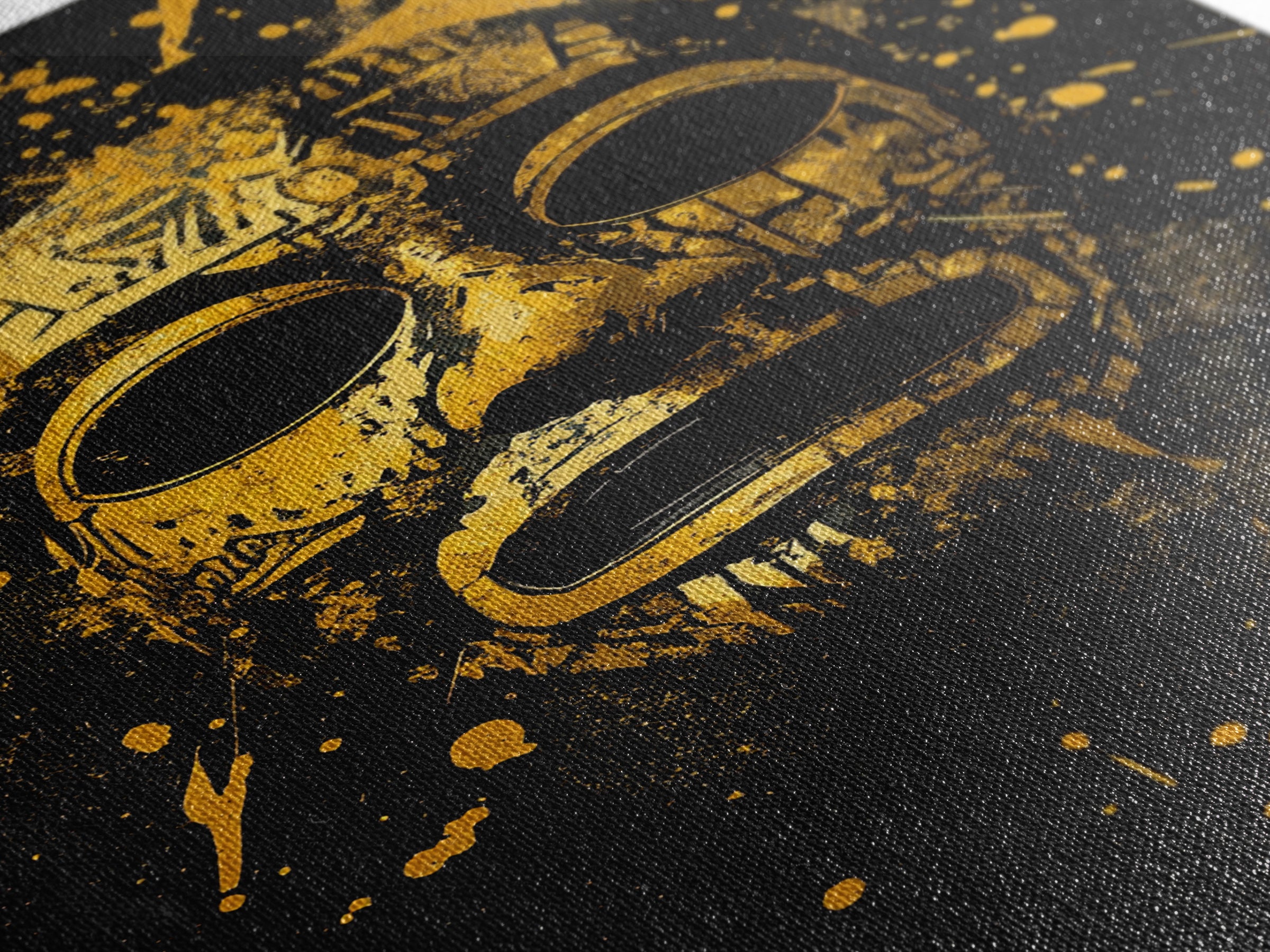 Aztec Mask Gold Canvas Print, Ancient Mythology Art, Tribal Wall Decor, Real Wood Framed Cultural Gold Artwork