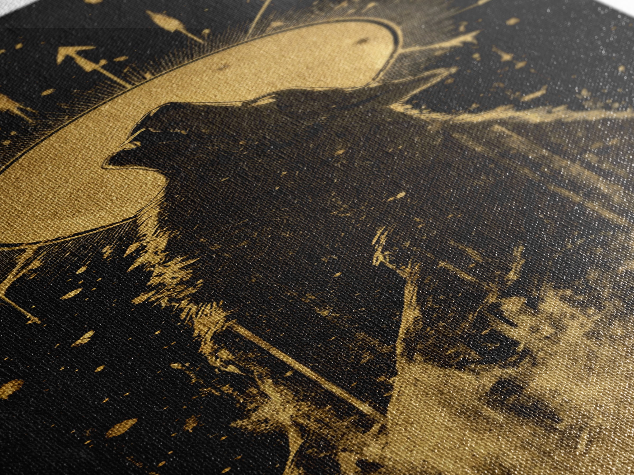 Wolf Howl Canvas Art, Canvas Gold Art, Lone Wolf Decor, Man Cave Office Wall Art, Golden Canvas Art