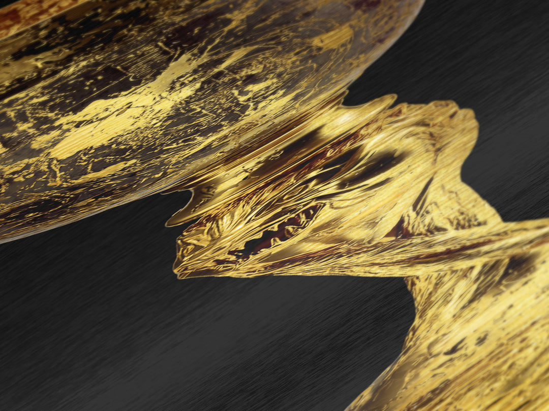Golden Chalice Metal Art Print, Wood Framed Metal Art, Nordic Wall Art, Metallic Gold Art Print