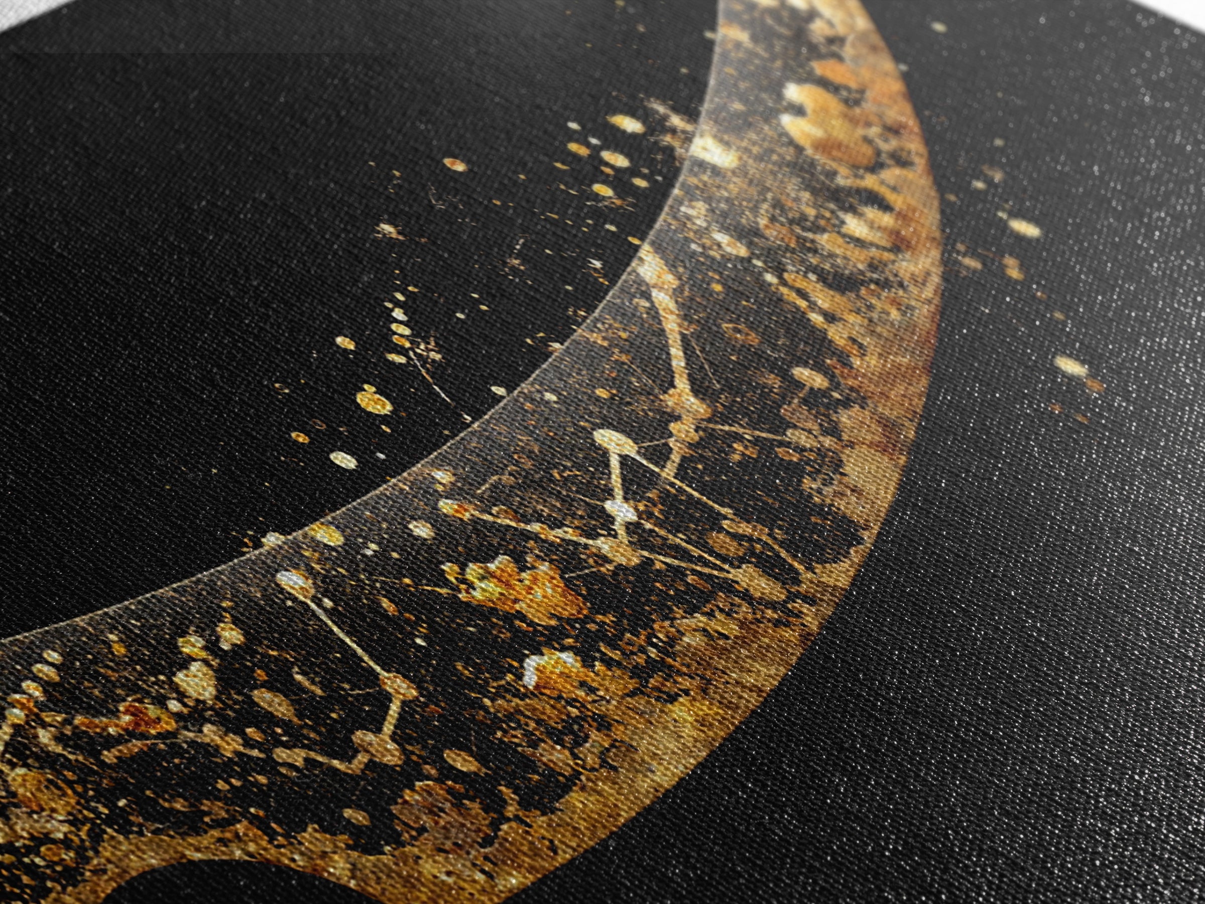 Curved Viking Blade Canvas Gold Art, Nordic Mythology Canvas Art Sword Print, Man Cave Wall Decor with real wood frame, warrior gift