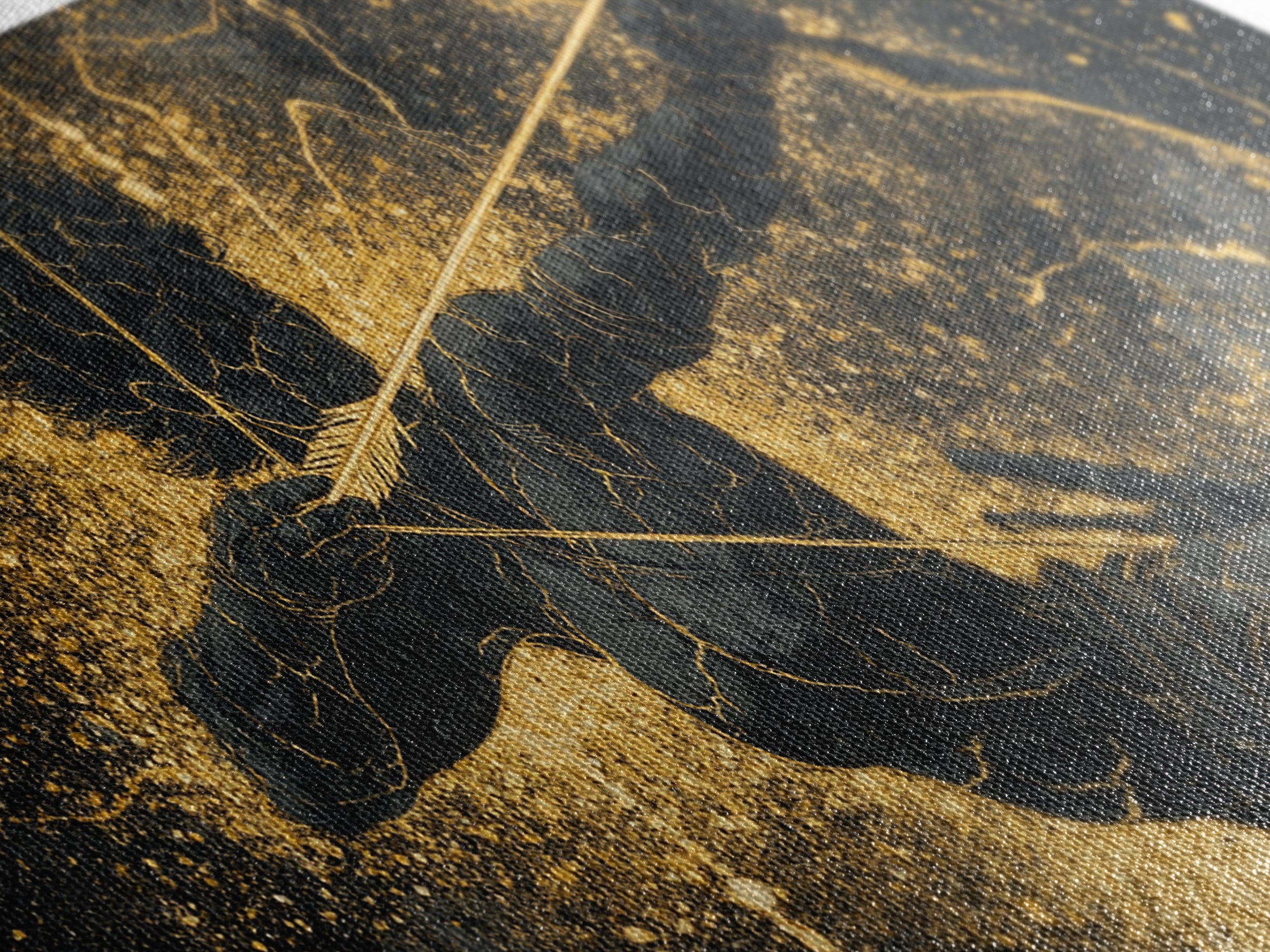 Archer Warrior Canvas Gold Art, Nordic Mythology Canvas Art for Office Wall, Unique Man Cave Decor, Real Wood Frame Gift