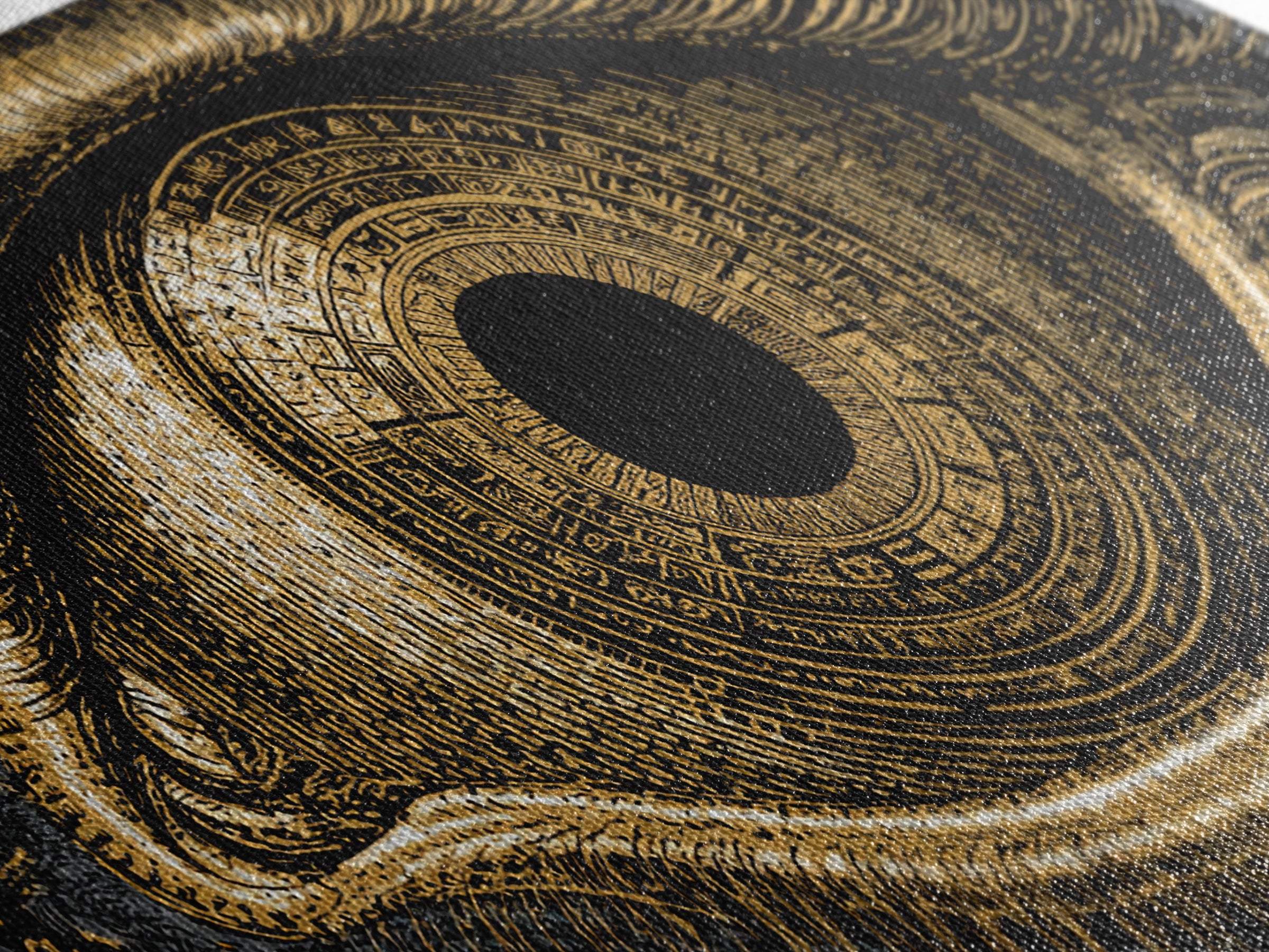 Mystic Rune Eye Canvas Gold Art Norse Canvas Art Nordic Wall Hanging with real wood frame, Viking Decor, Dad Gift for Office
