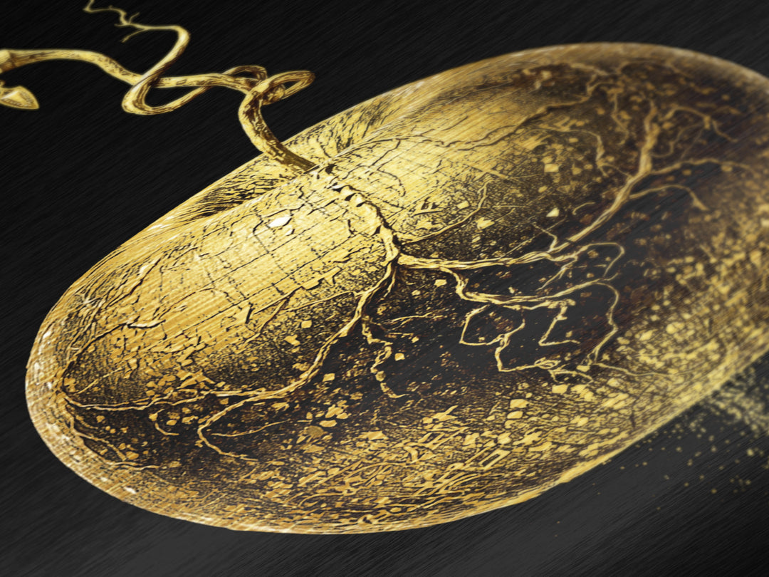Golden Apple of Idunn Metallic Gold Art Metal Art | Norse Mythology Wall Decor Pagan Symbol | Office Art Dad Gift | Real Wood Frame