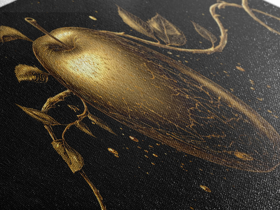Golden Apple of Idunn Canvas Gold Art Norse Mythology Canvas Art Viking Decor framed in real wood, Unique Nordic Office Art