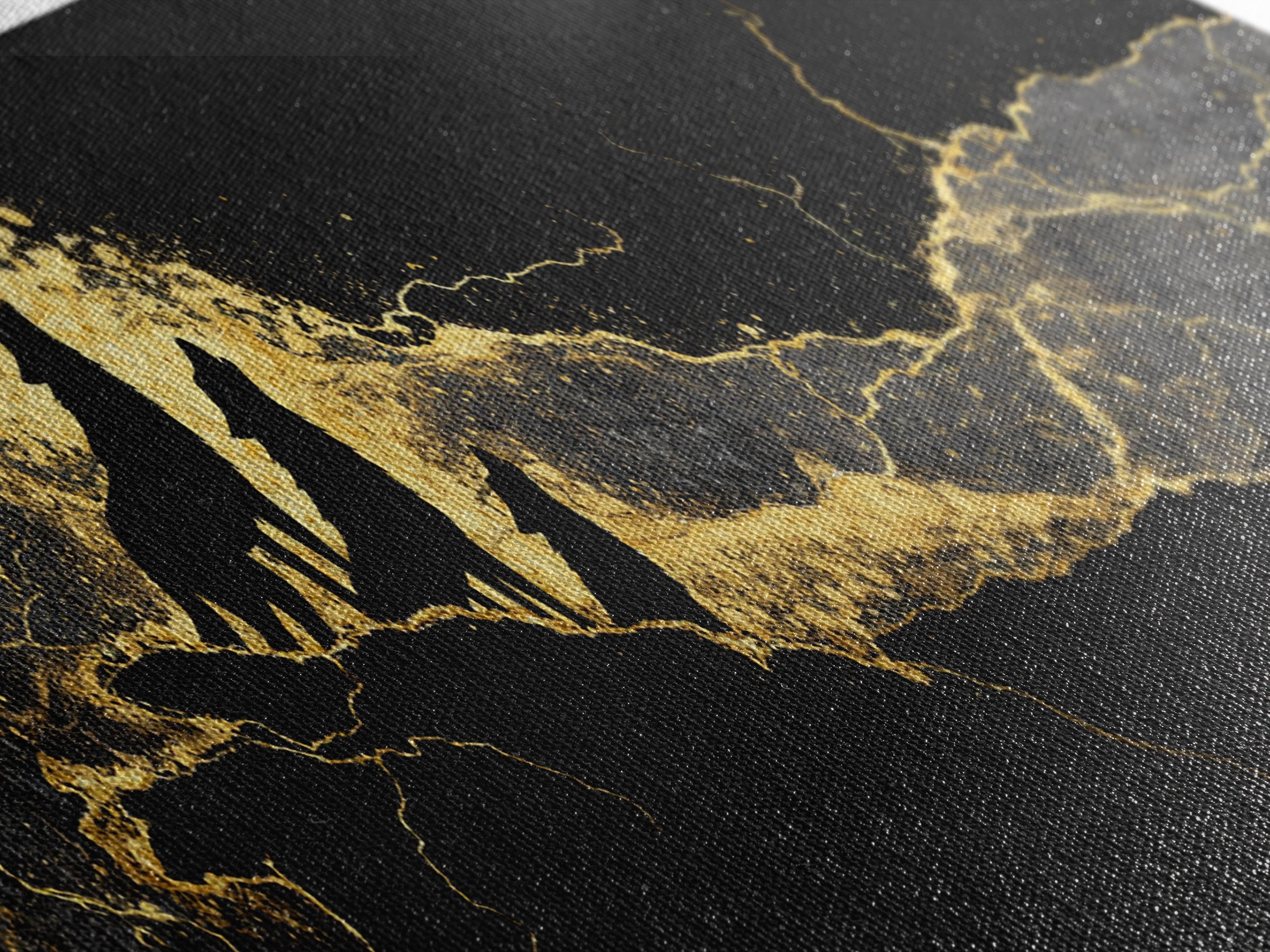Howling Wolves Norse Canvas Gold Art Canvas Art, Nordic Mythology Office Art for Dad Gift or Man Cave, natural wood framed