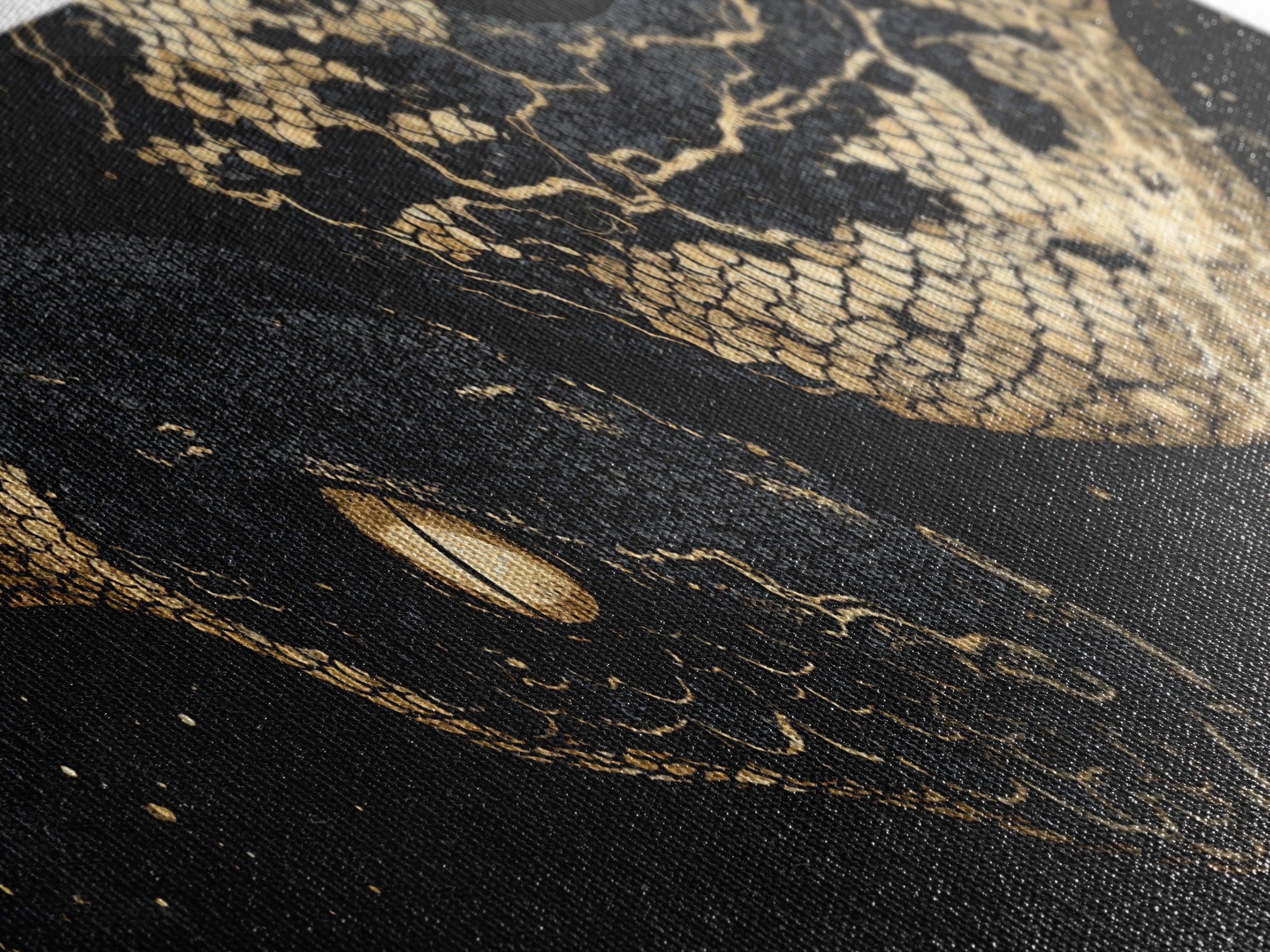 Viking Serpent Jormungandr Canvas Art, Canvas Gold Art from Nordic Mythology, Dad Gift or Office Decor, Framed in Real Wood
