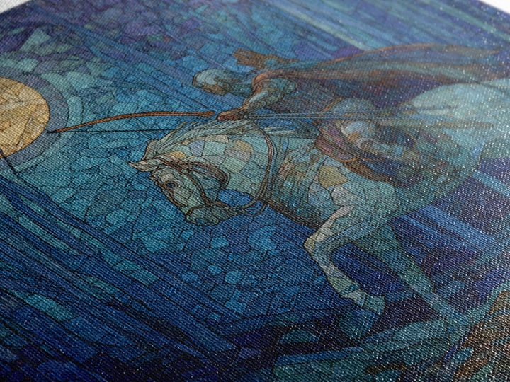 Centaur Archer in Misty Forest Framed Canvas Print, Mythological Art, Luxury Decor, Living Room Decor, Fine Art, Legend, MYT-1x1-40