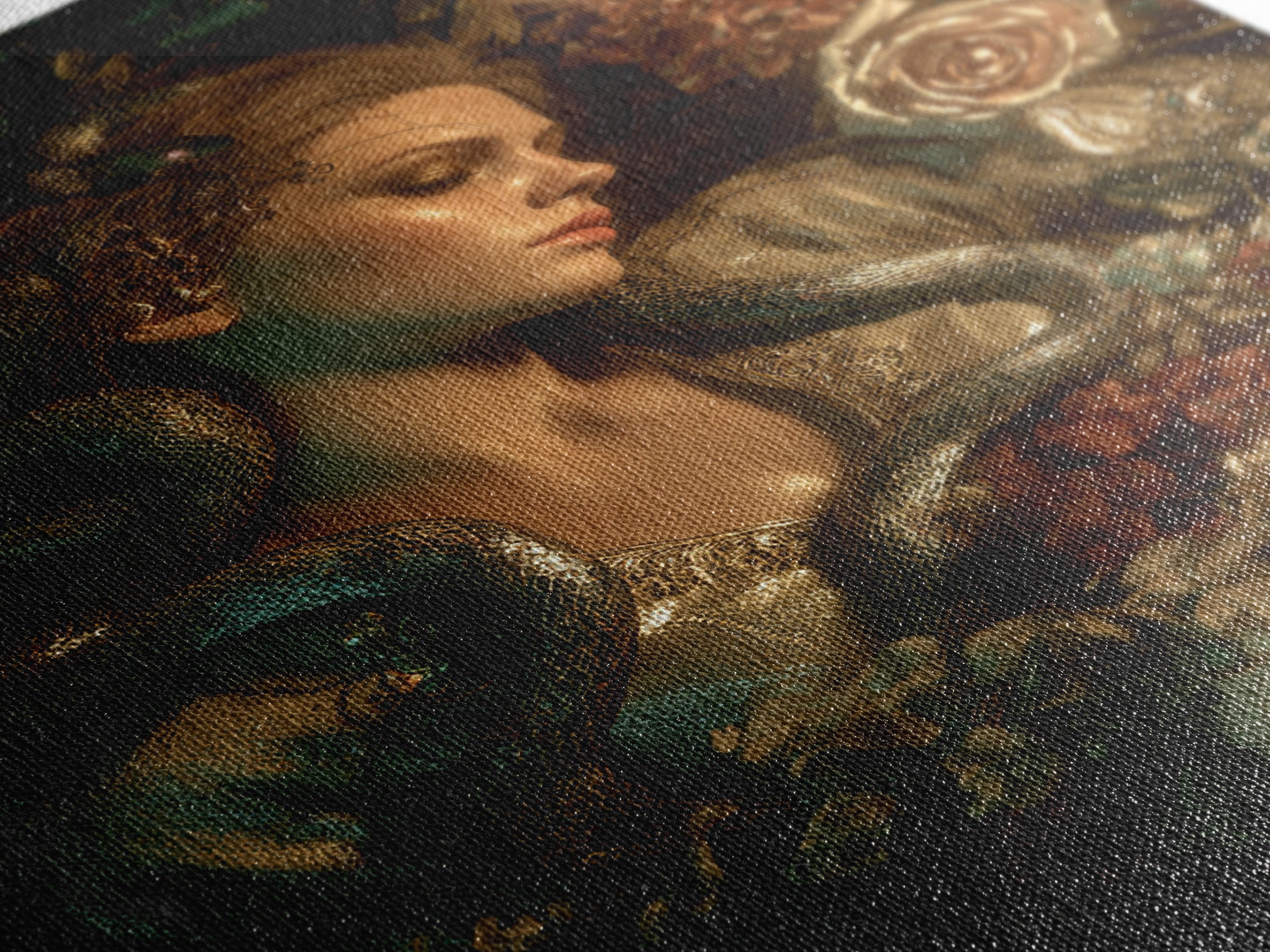Medusa Portrait with Serpents and Tragic Beauty Framed Canvas Print, Mythological Art, Art Print, Living Room Decor, Legend, MYT-2x3-33