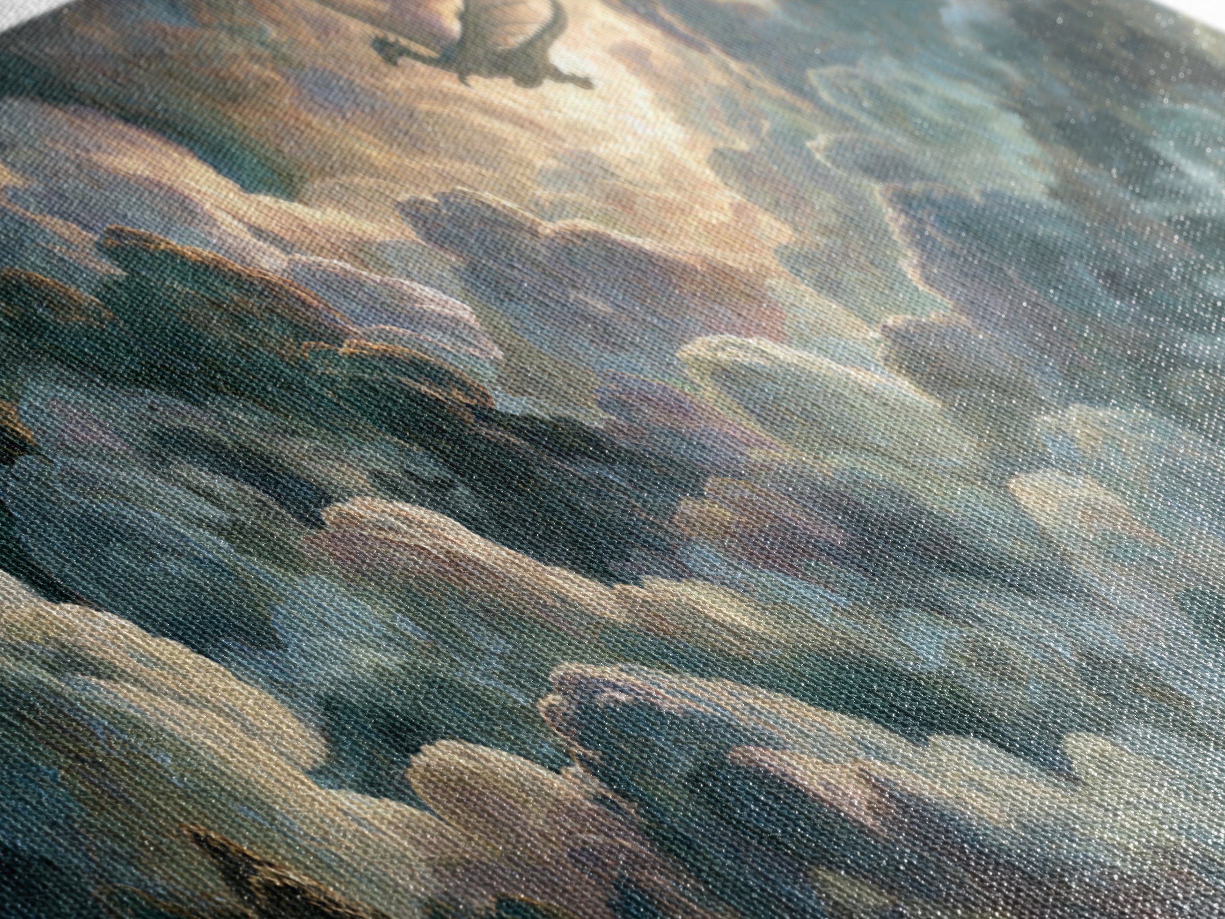 Pegasus Flying Above Cloud Kingdom Canvas Print, Mythological Art, Bedroom Wall Art, Living Room Decor, Oil Painting, Legend, MYT-3x1-85