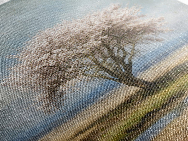 Spring Cherry Blossoms Framed Canvas Print, Nature Art, 3d Wall Art, Living Room Decor, Watercolor Art, Nature, Nature Wall Art, NAT-1x1-16