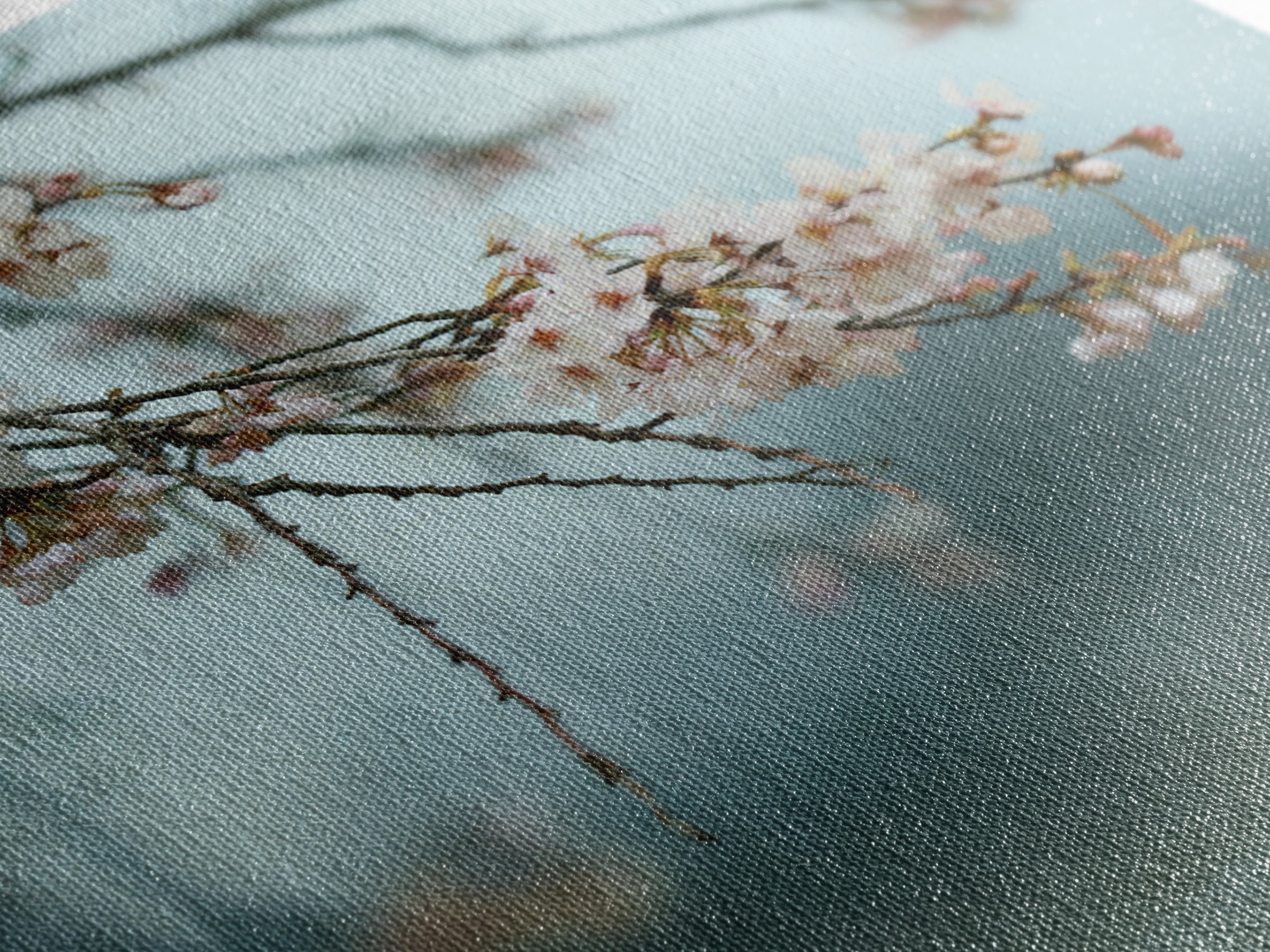 Spring Cherry Blossoms Framed Canvas Print, Nature Art, Art Print, Living Room Decor, Fine Art, Nature, Printable Wall Art, NAT-1x1-40
