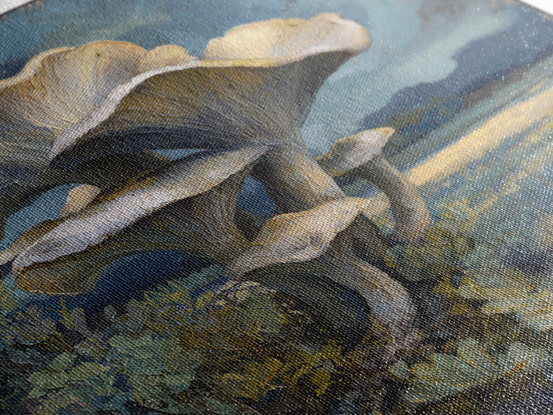 Mushroom Cluster in Enchanted Woodland Canvas Print, Nature Art, Nature Wall Art, Living Room Decor, Watercolor Art, Nature, NAT-1x1-55