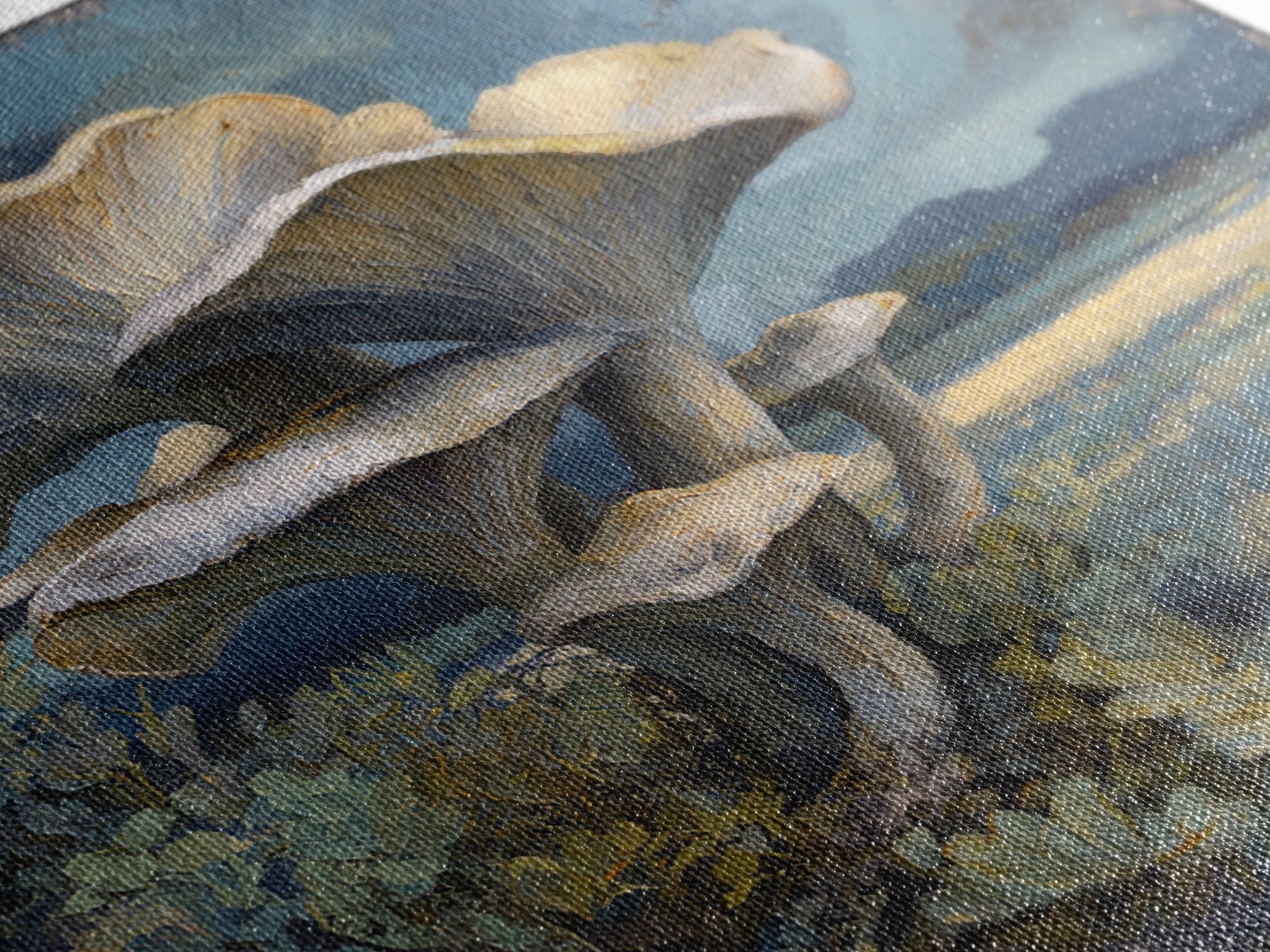 Mushroom Cluster in Enchanted Woodland Canvas Print, Nature Art, Nature Wall Art, Living Room Decor, Watercolor Art, Nature, NAT-1x1-55