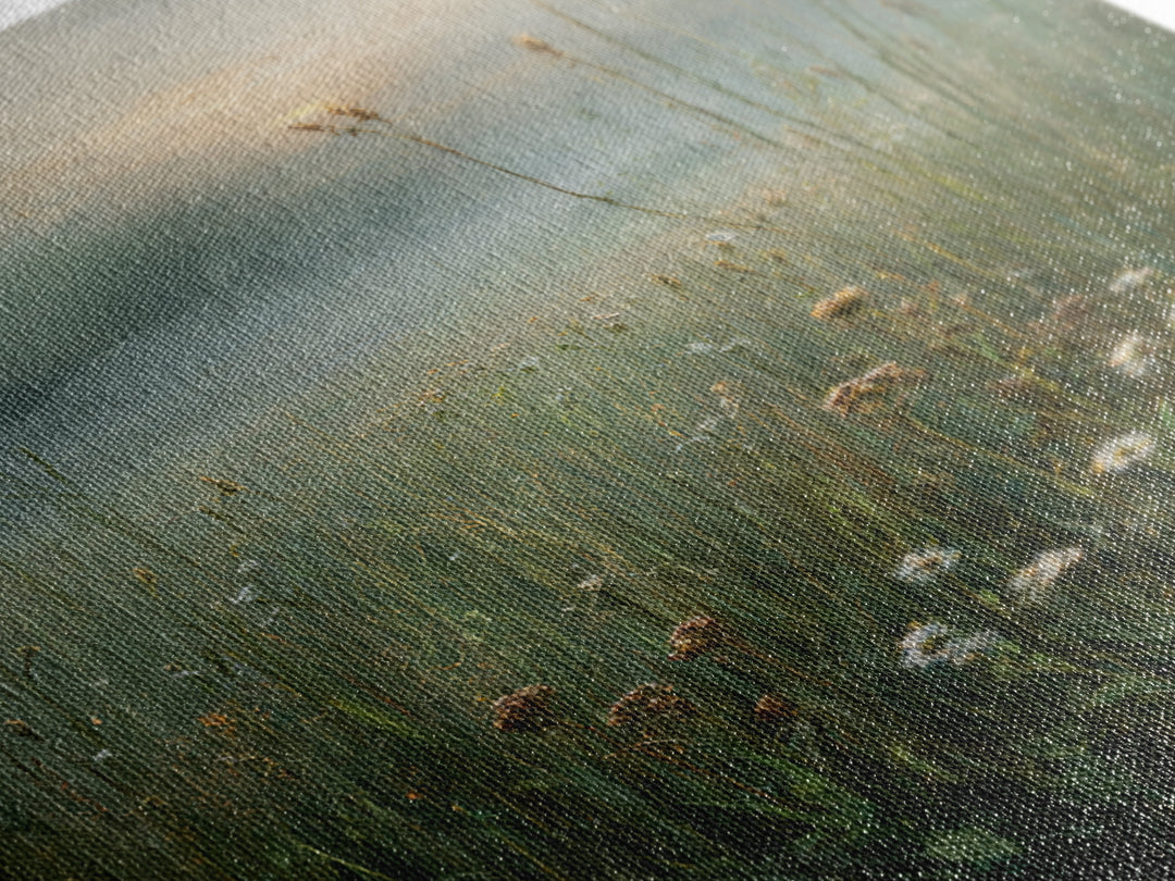 Sunrise Through Tall Grass and Wildflowers Canvas Print, Nature Art, Landscape Print, Living Room Decor, Fine Art, Nature, NAT-1x1-59